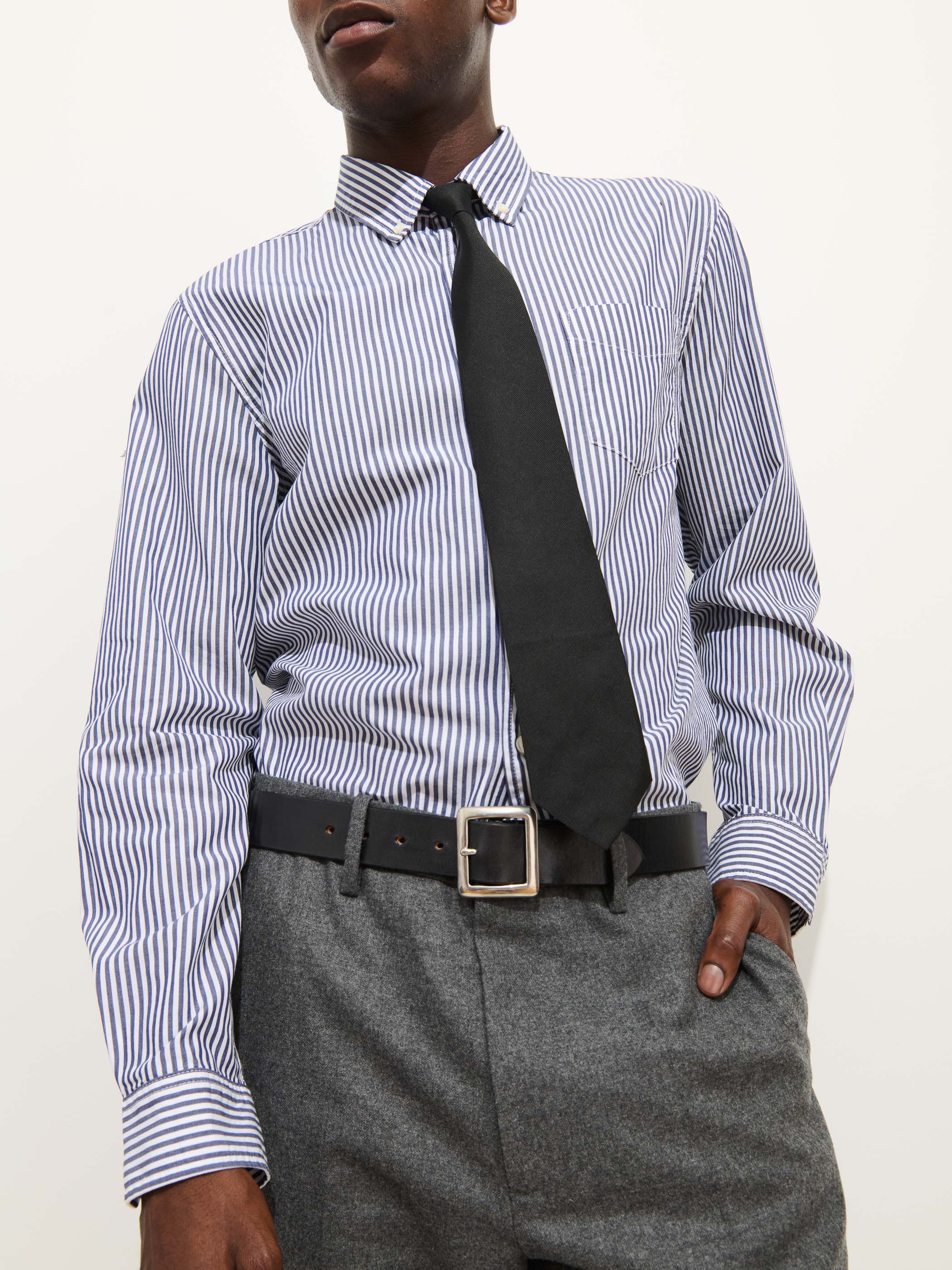 Mill Shirt In Stripe Portuguese Poplin - Image 4