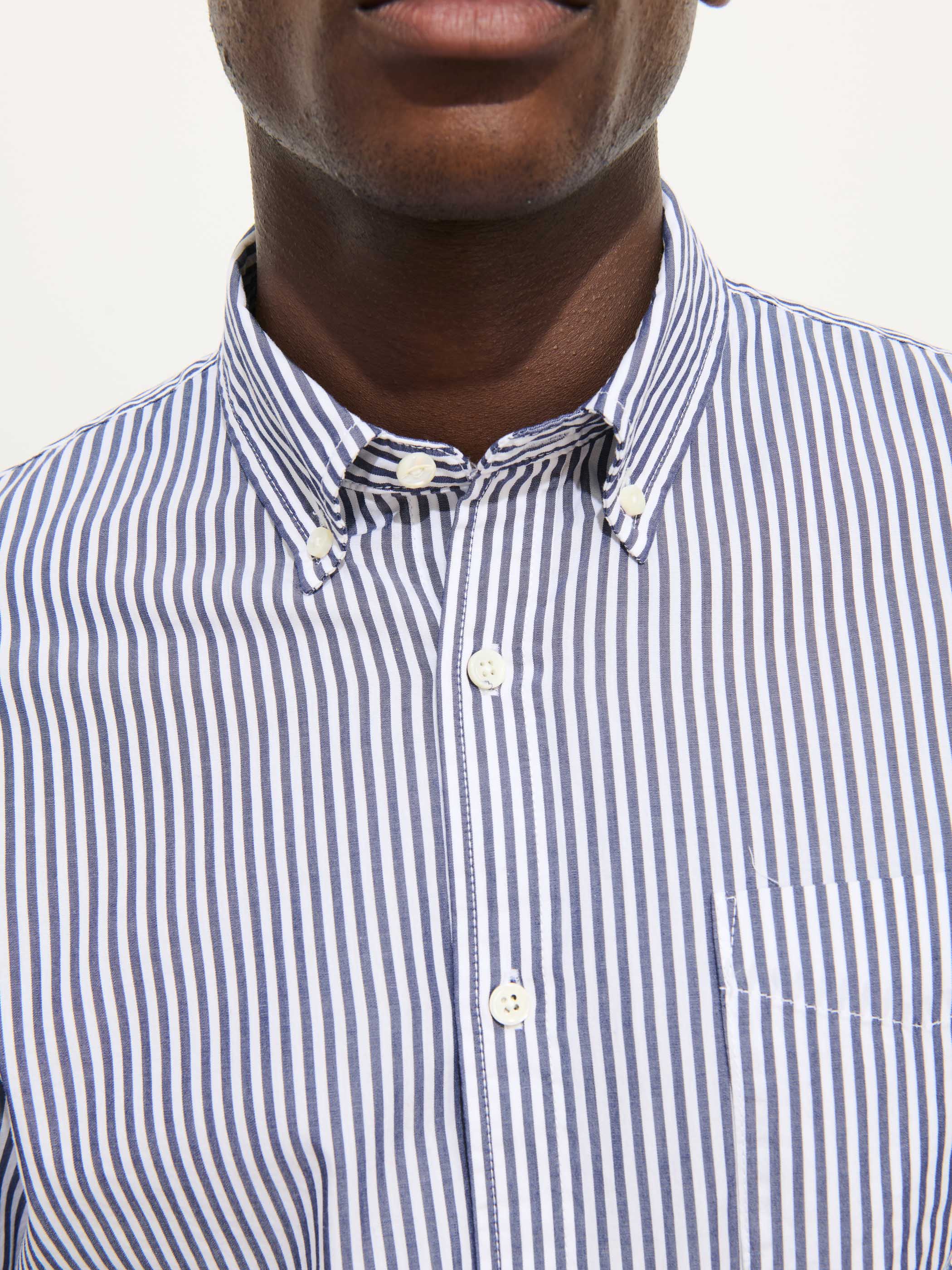 Mill Shirt In Stripe Portuguese Poplin - Image 5