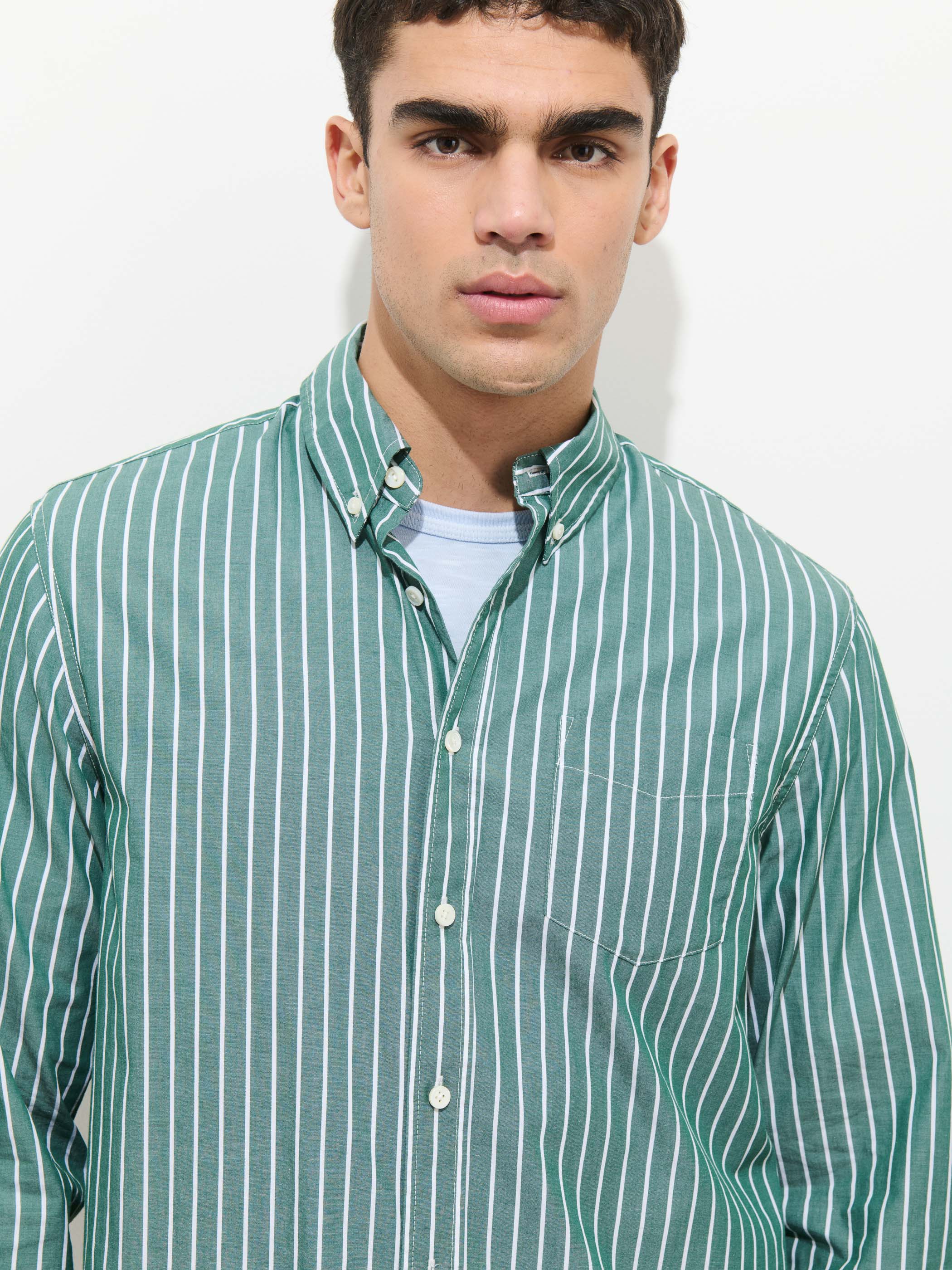 Mill Shirt In Thin Stripe - Image 4