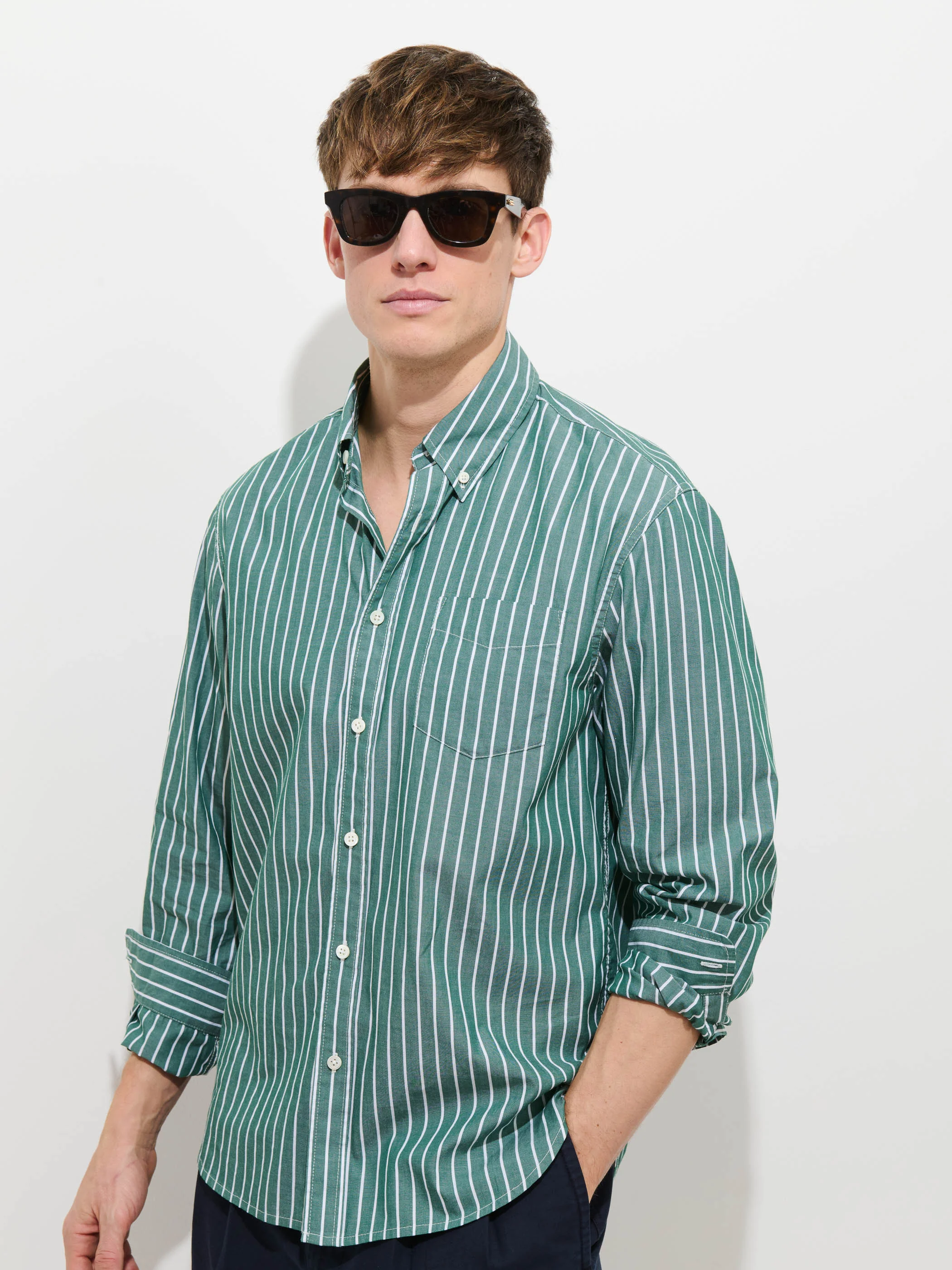 Mill Shirt In Thin Stripe - Image 7