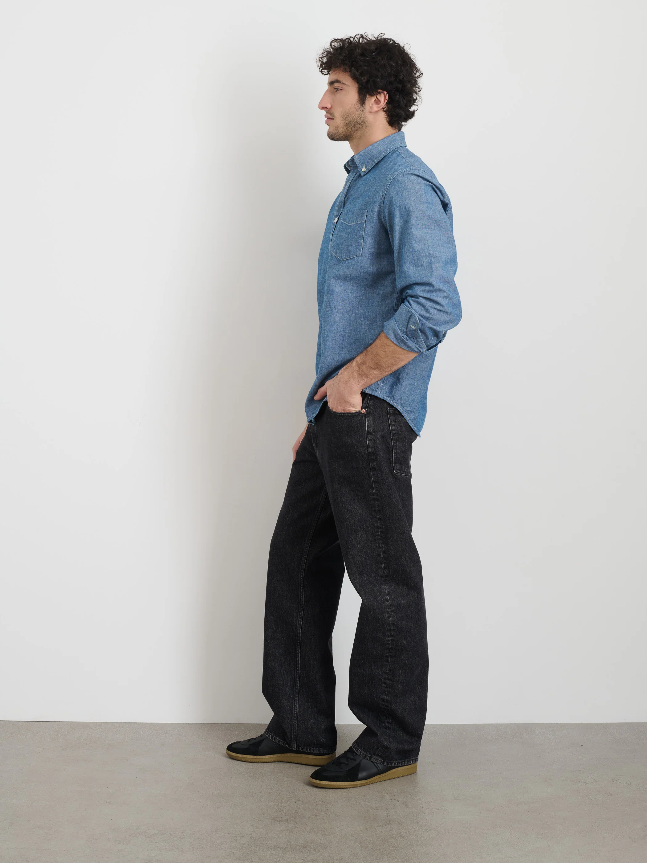 Mill Shirt in Washed Chambray - Image 4