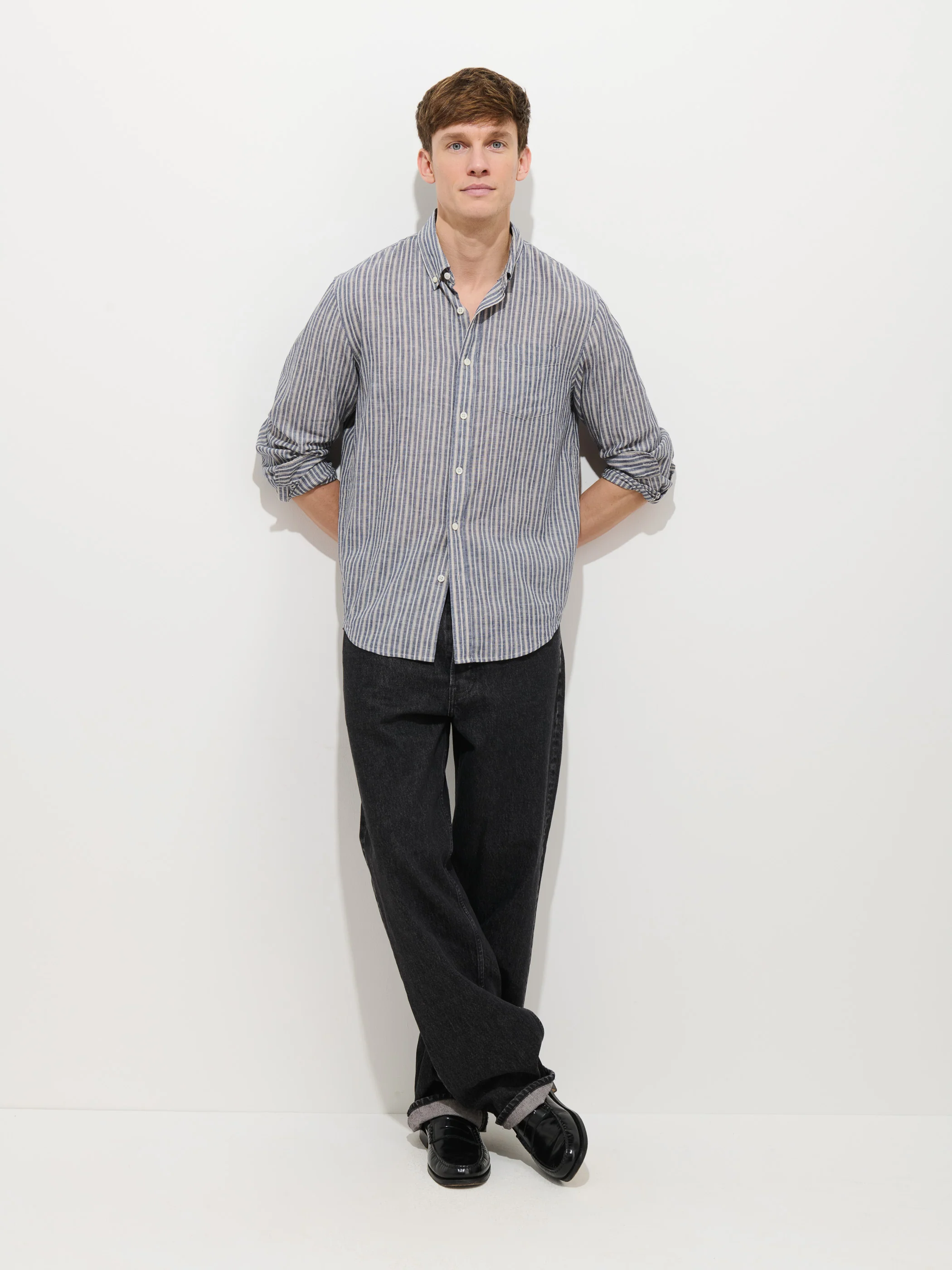 Mill Striped Shirt In Chambray - Image 3