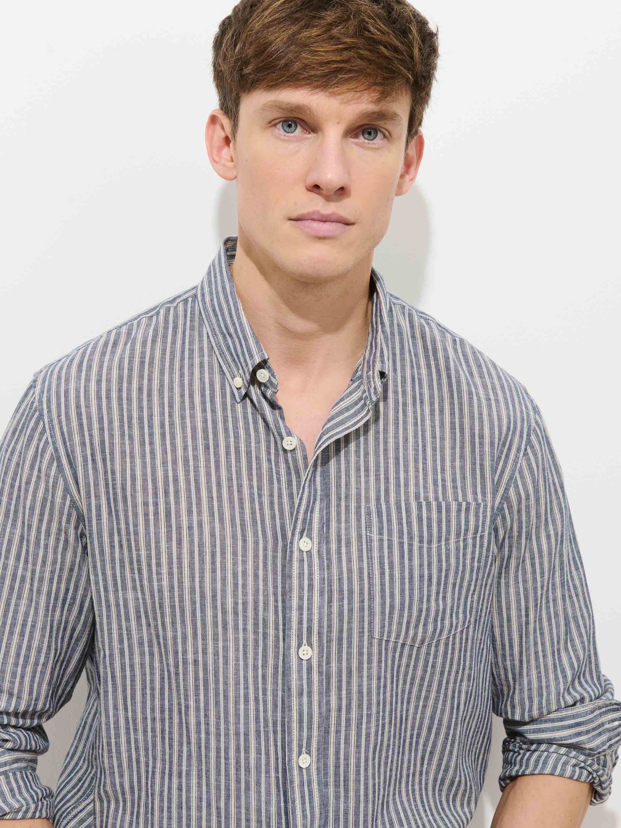 Mill Striped Shirt In Chambray - Image 5