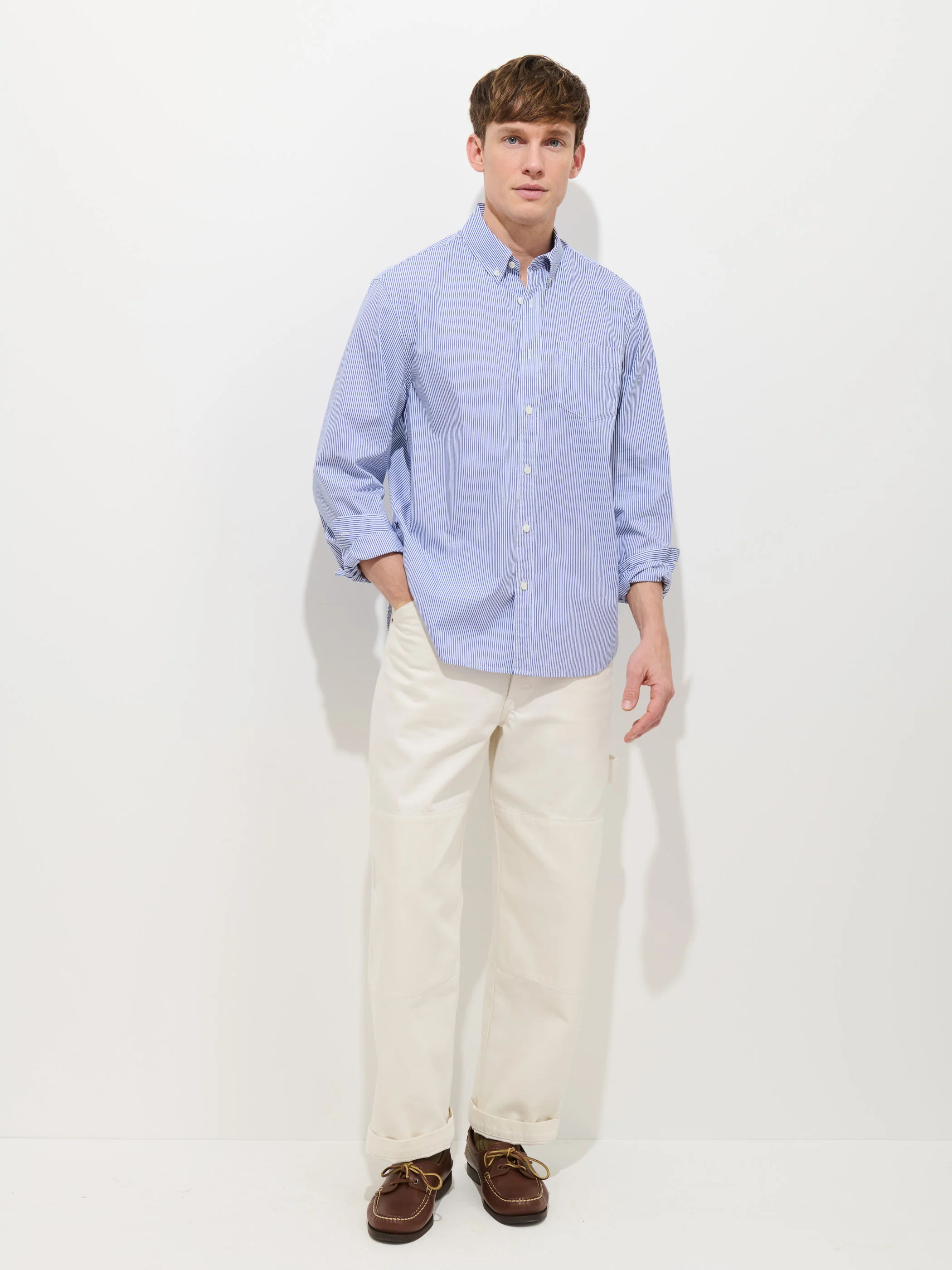Mill Striped Shirt In Cotton Poplin