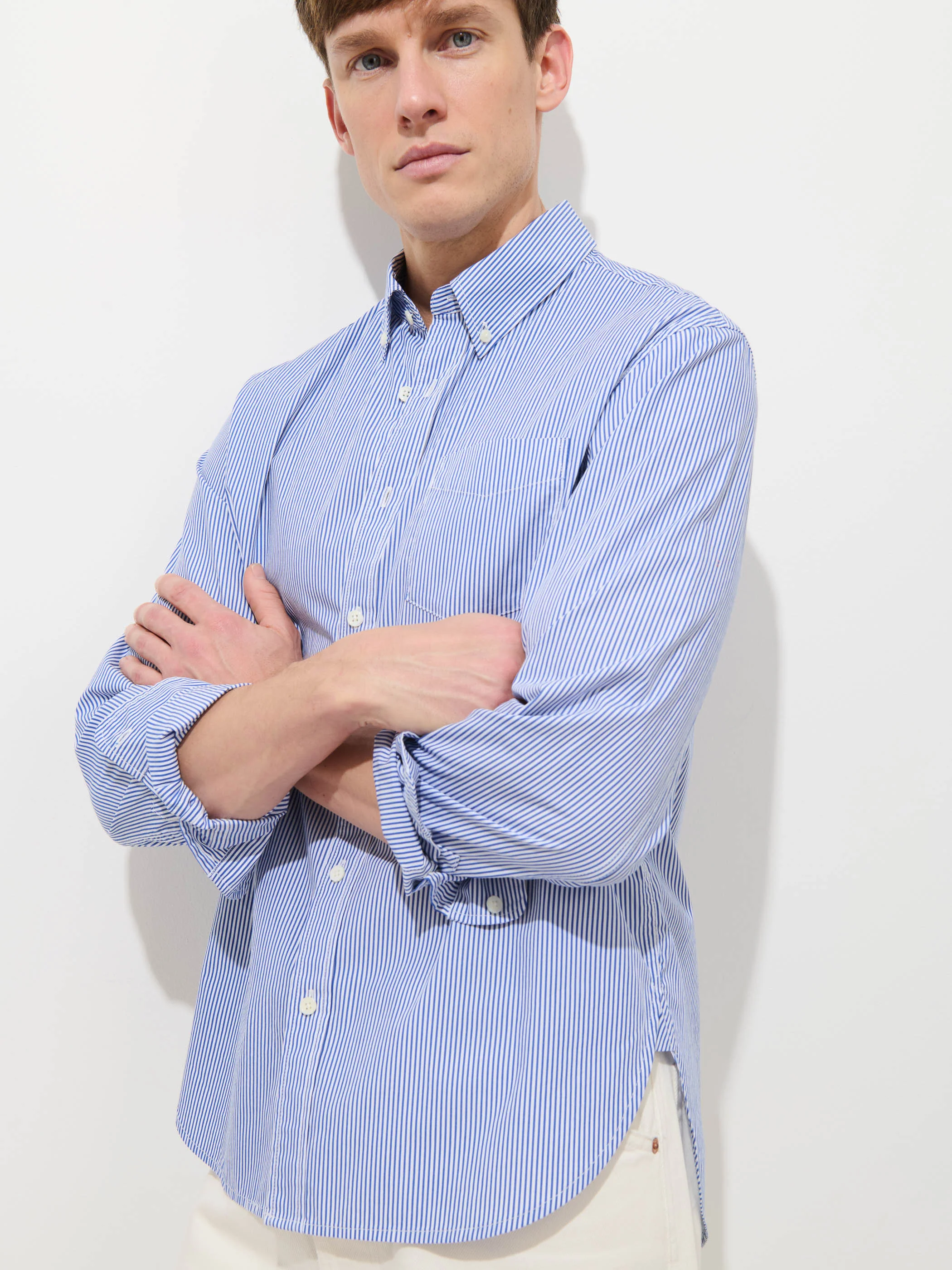Mill Striped Shirt In Cotton Poplin - Image 3