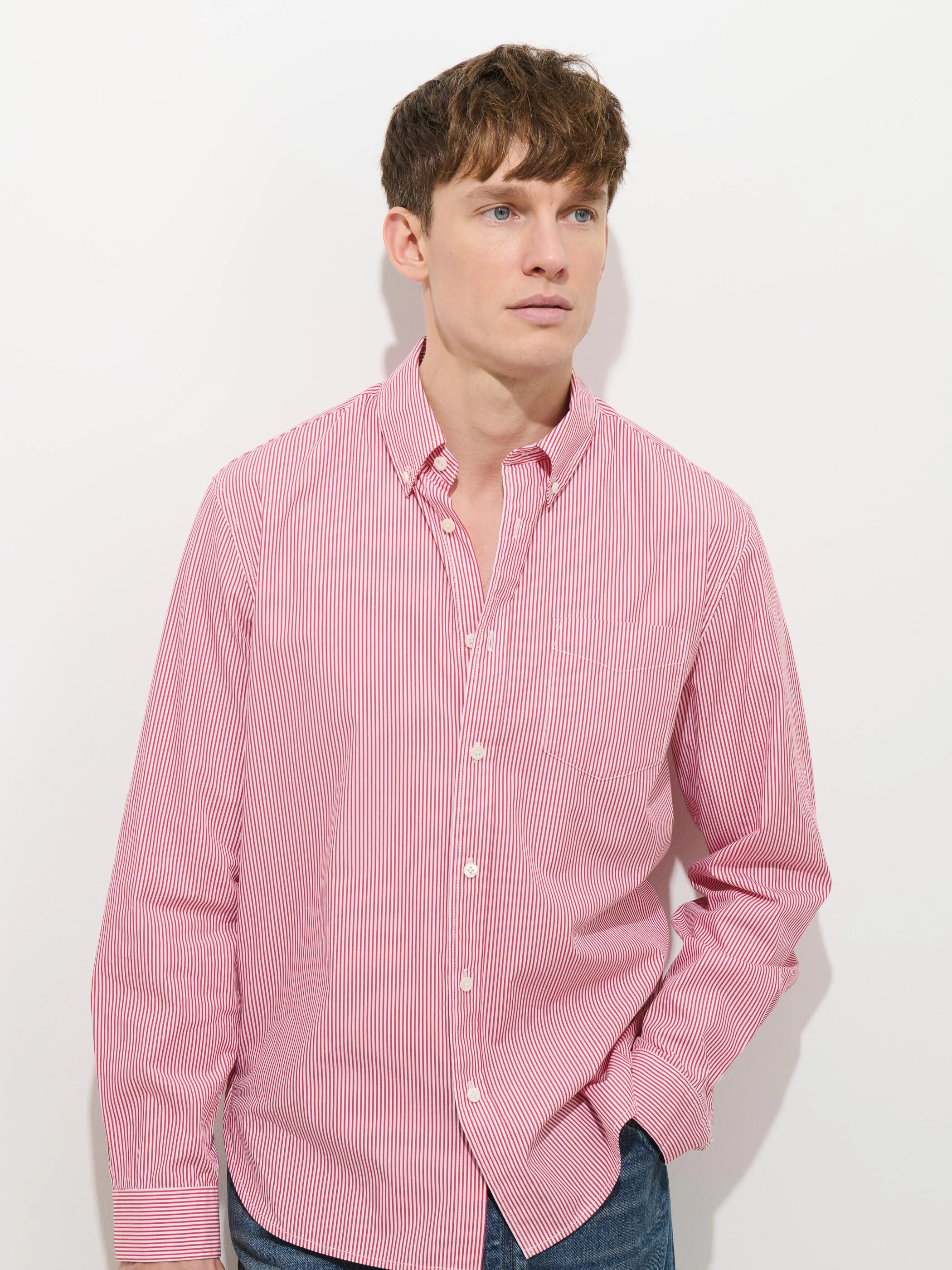 Mill Striped Shirt In Cotton Poplin