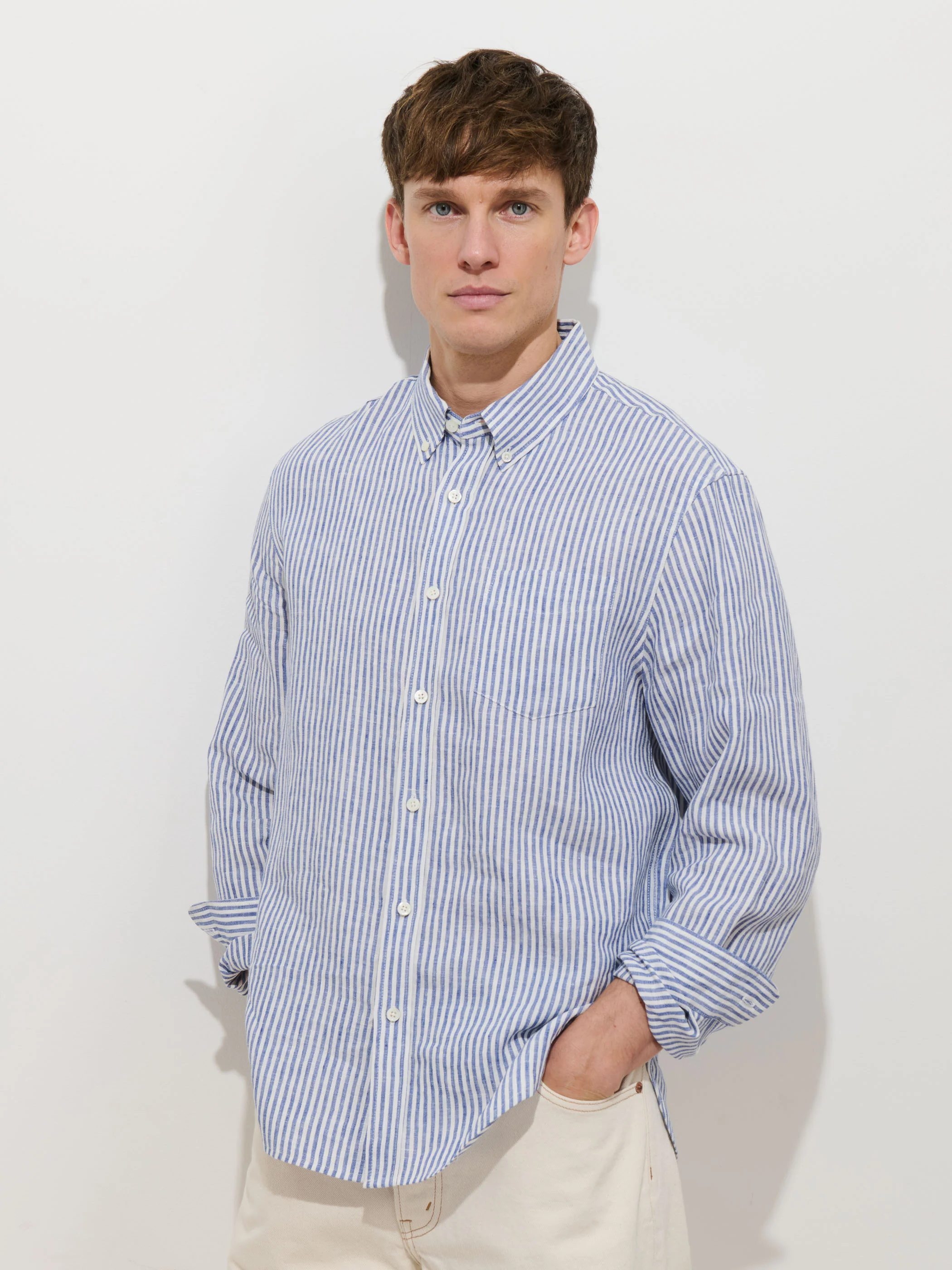 Mill Striped Shirt In Linen - Image 4