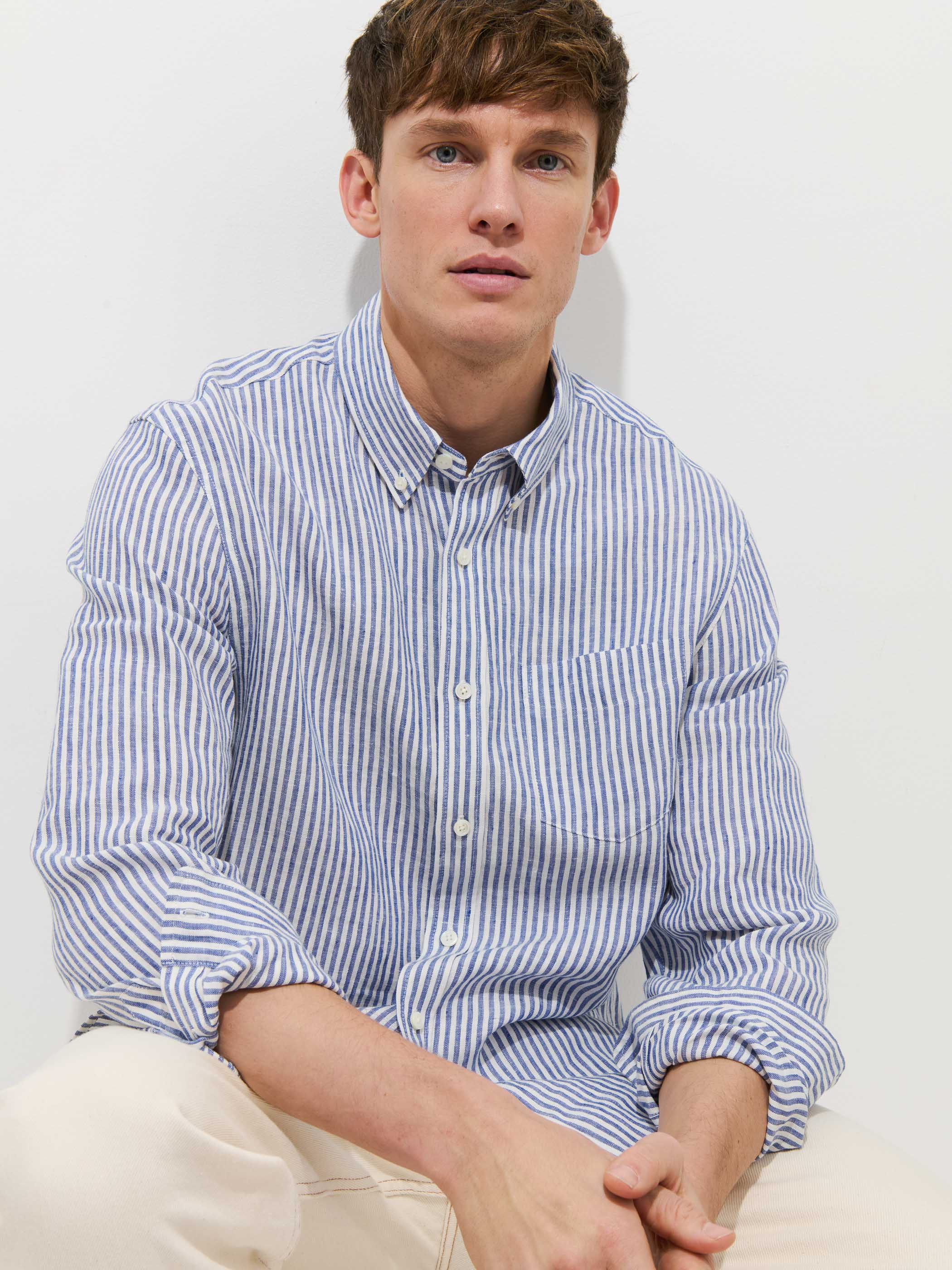 Mill Striped Shirt In Linen - Image 5