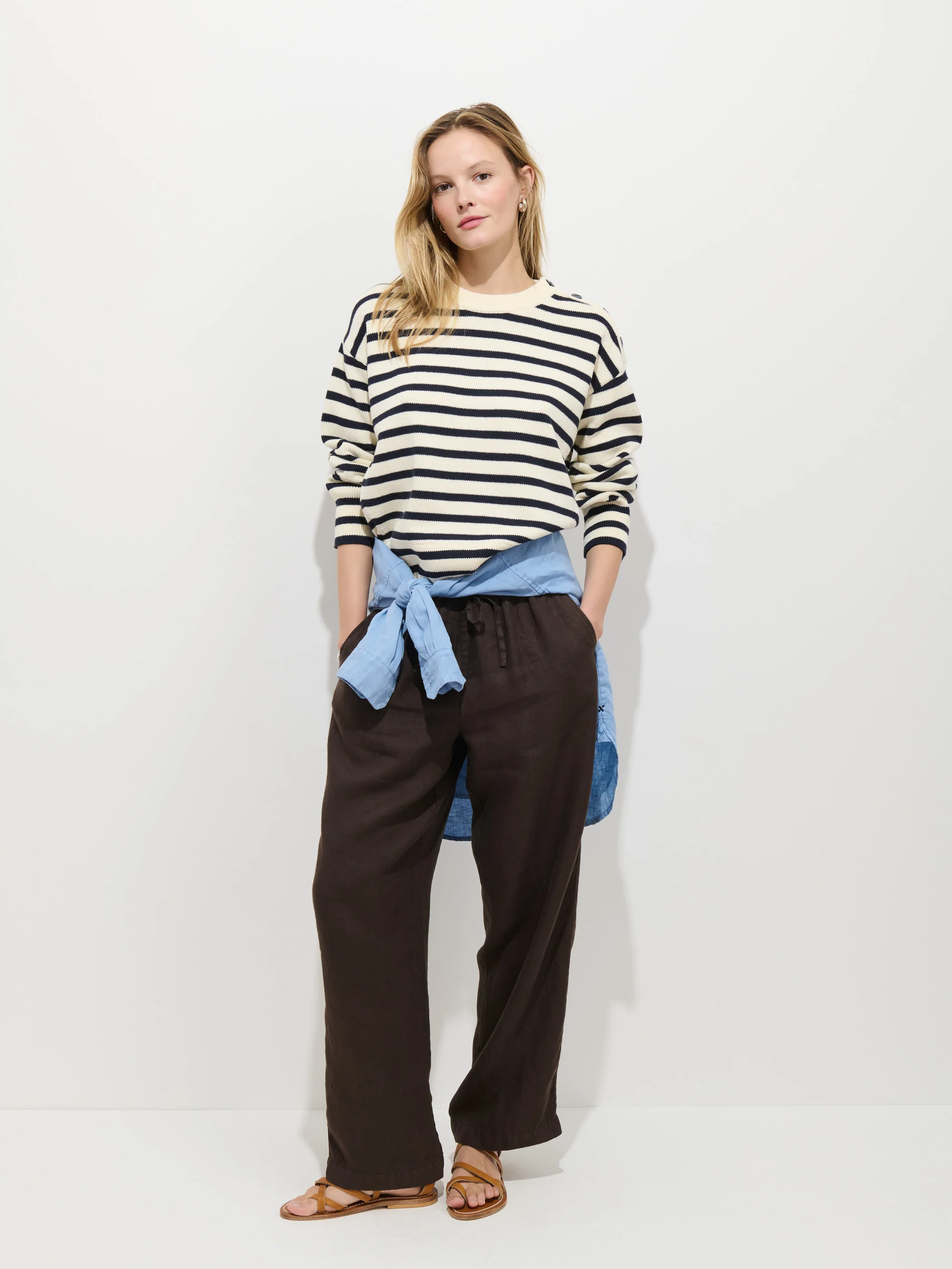 Normandy Striped Sweater In Cotton - Image 3