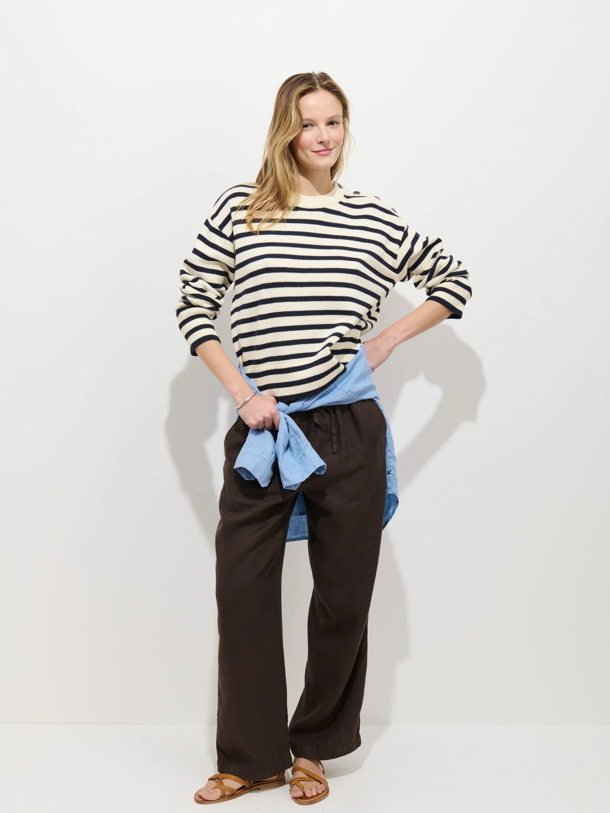 Normandy Striped Sweater In Cotton - Image 4