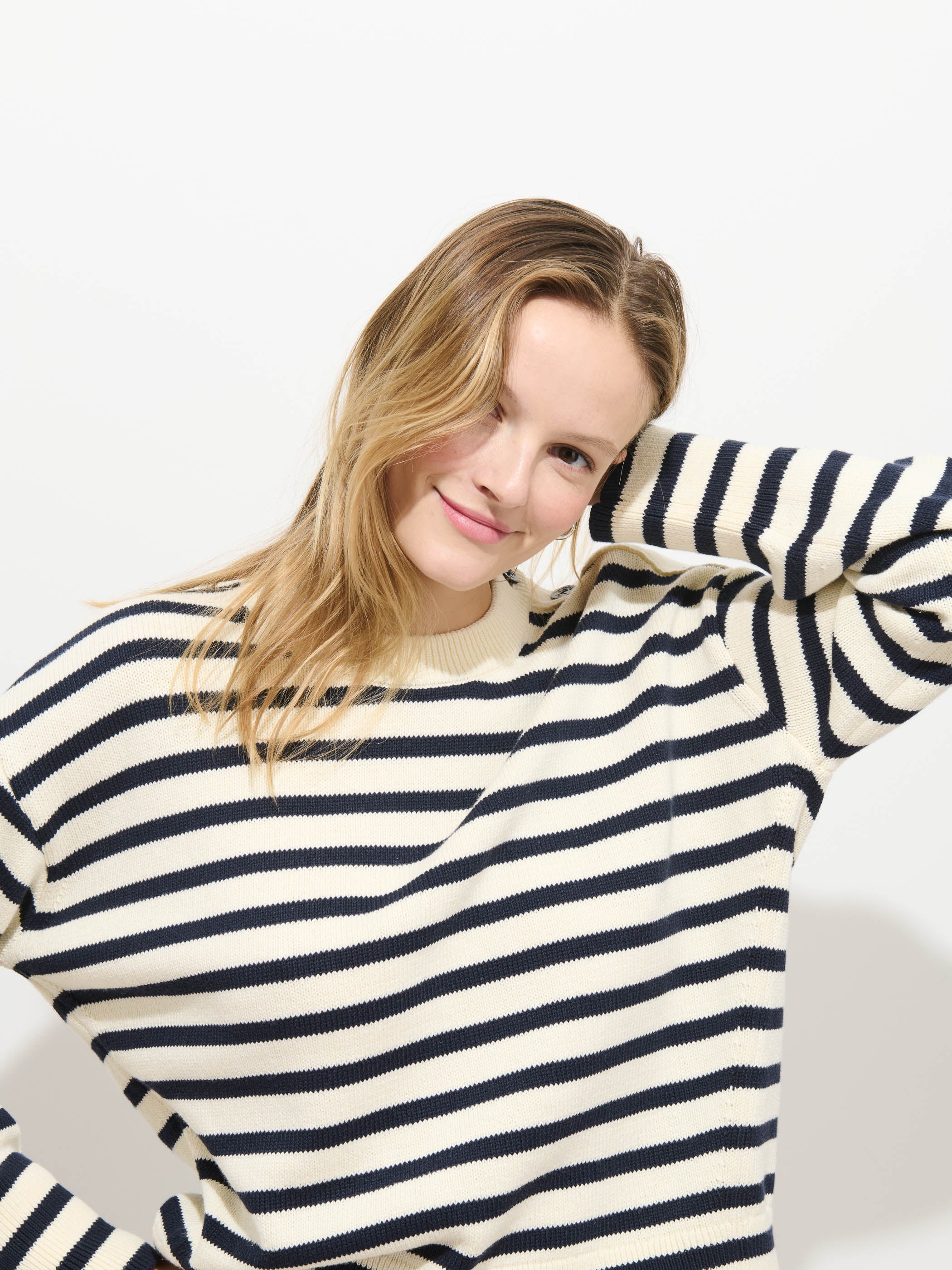 Normandy Striped Sweater In Cotton - Image 5