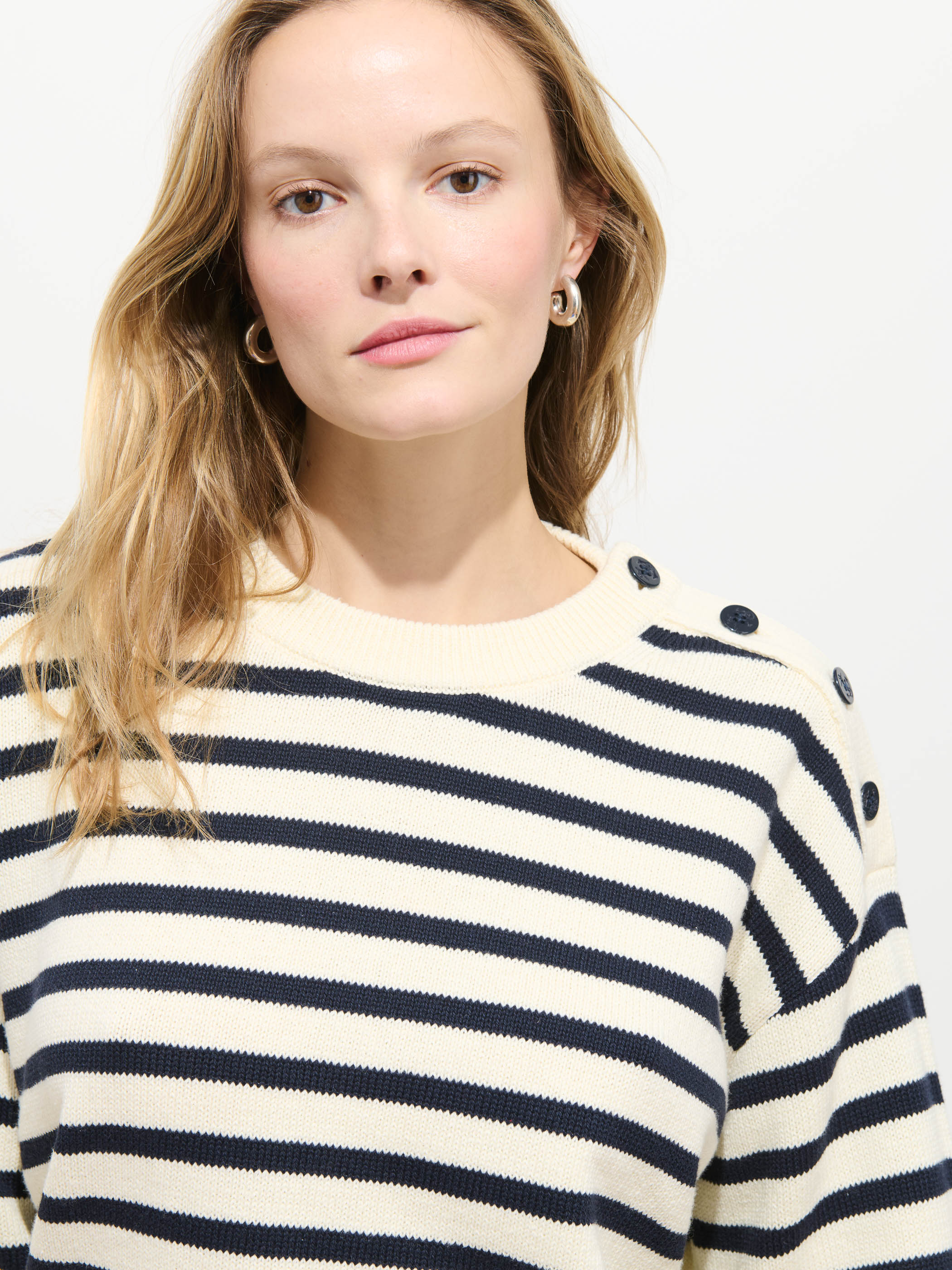 Normandy Striped Sweater In Cotton - Image 6
