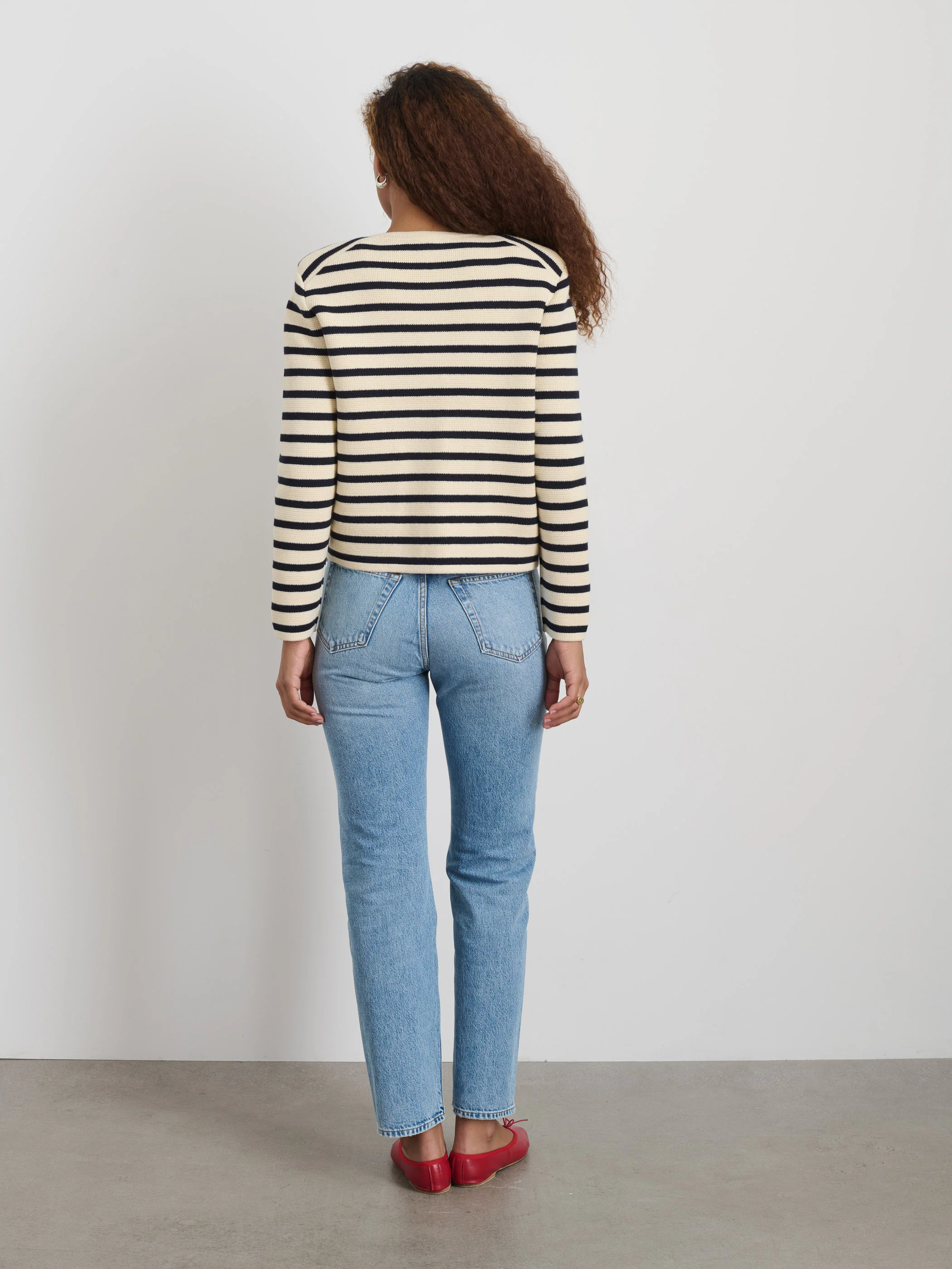 Paris Sweater Jacket in Stripe - Image 5