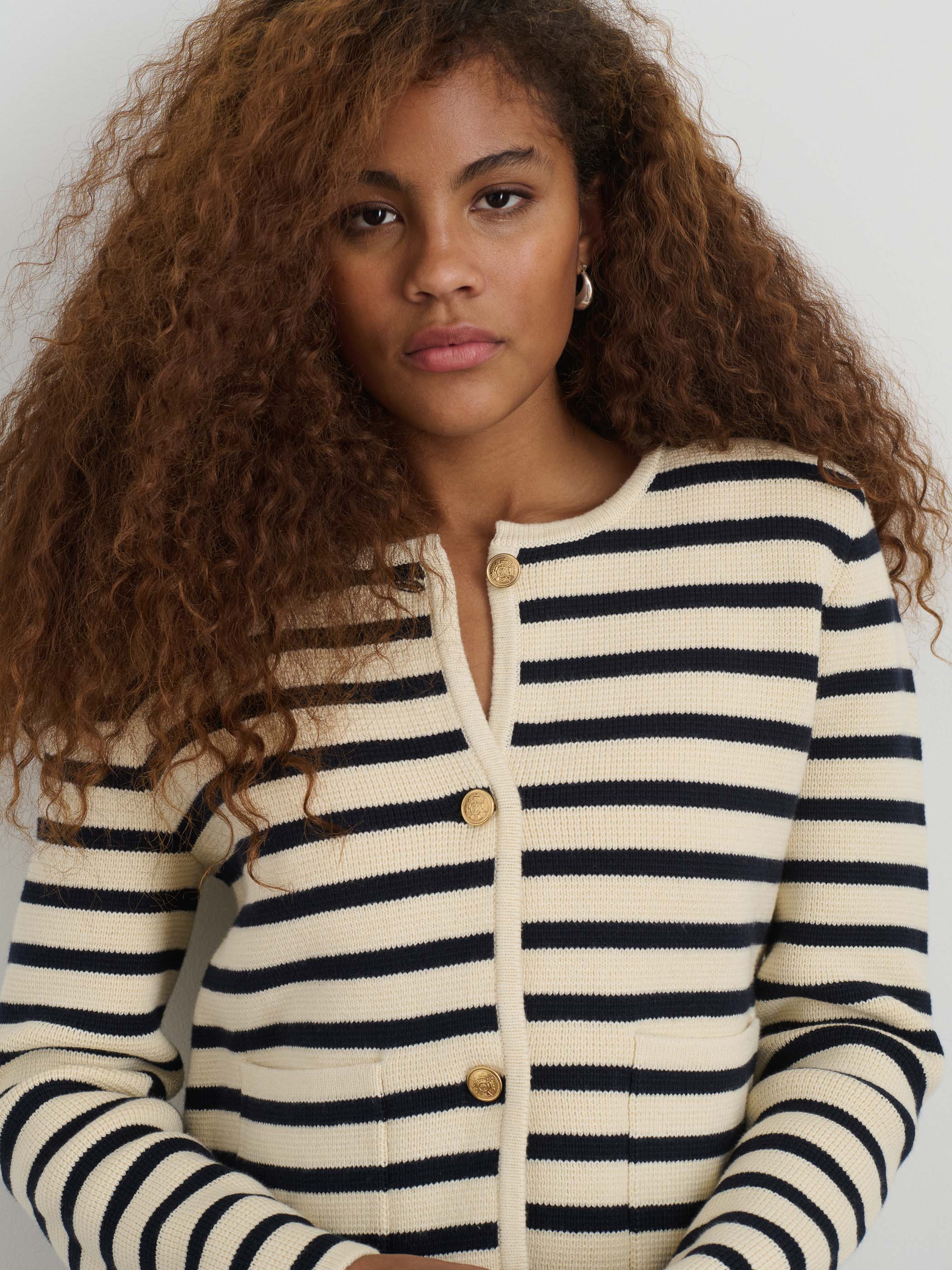 Paris Sweater Jacket in Stripe - Image 6