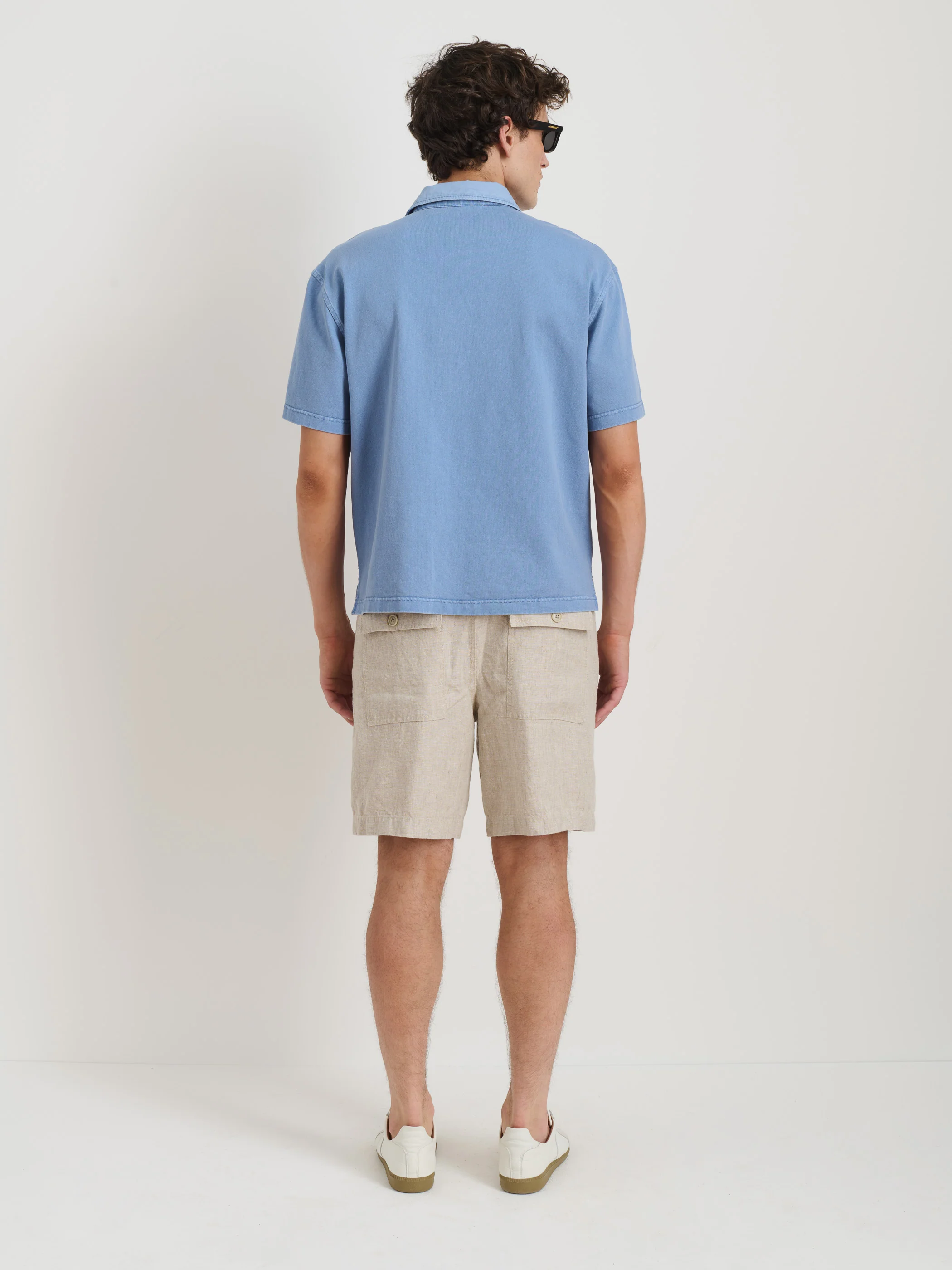 Pull On Field Short In Flax Linen - Image 5