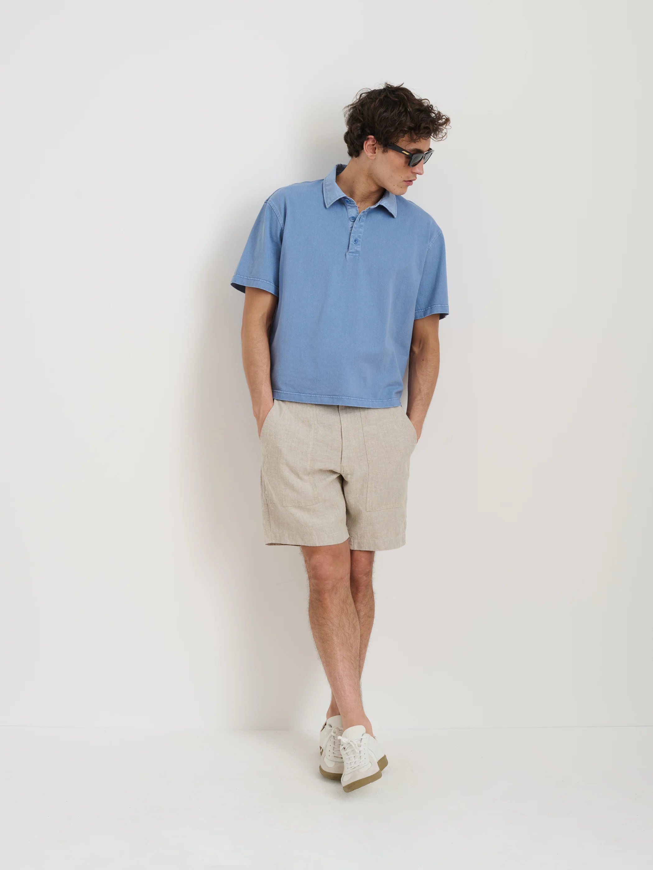 Pull On Field Short In Flax Linen - Image 6