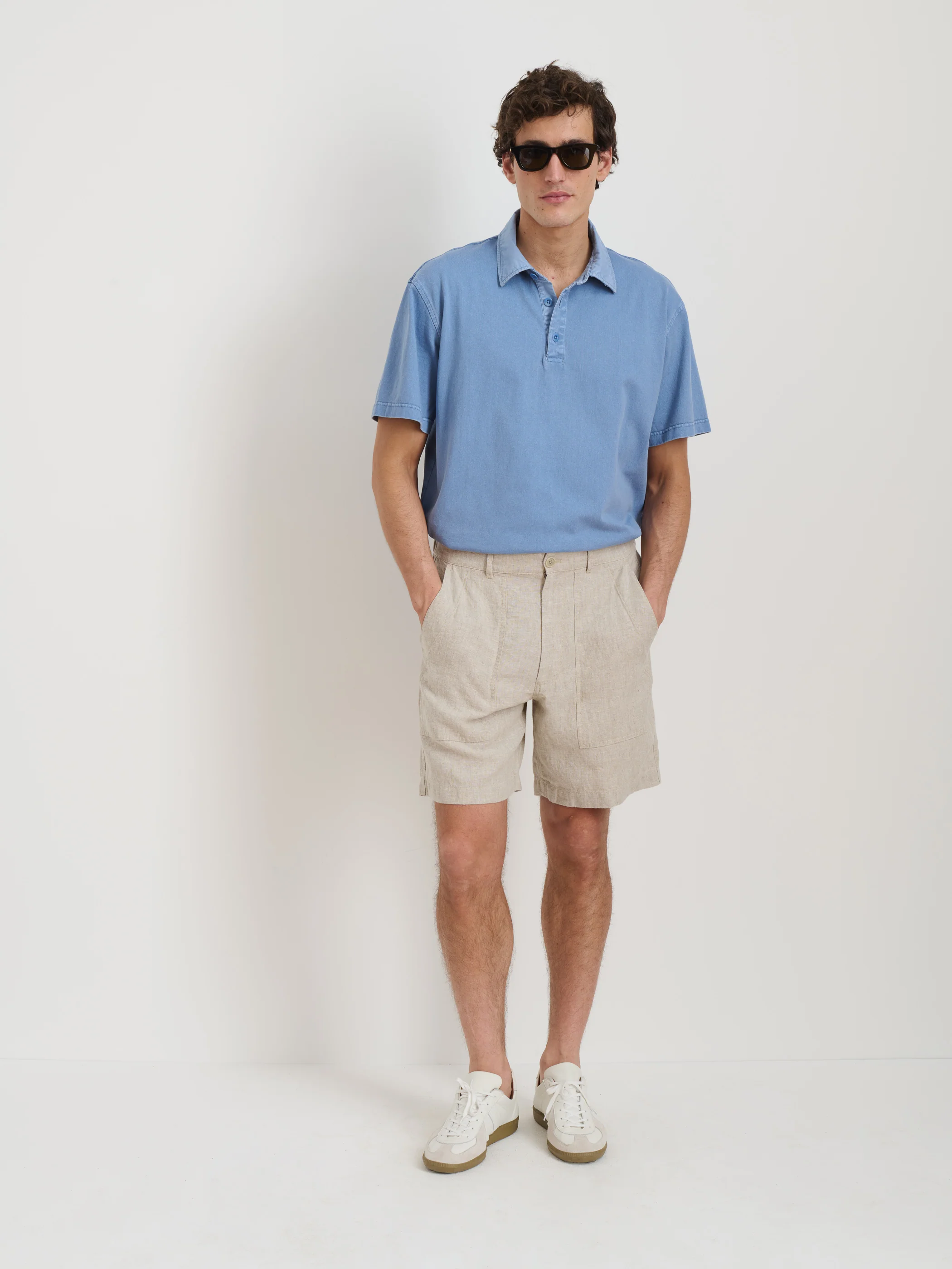 Pull On Field Short In Flax Linen - Image 8