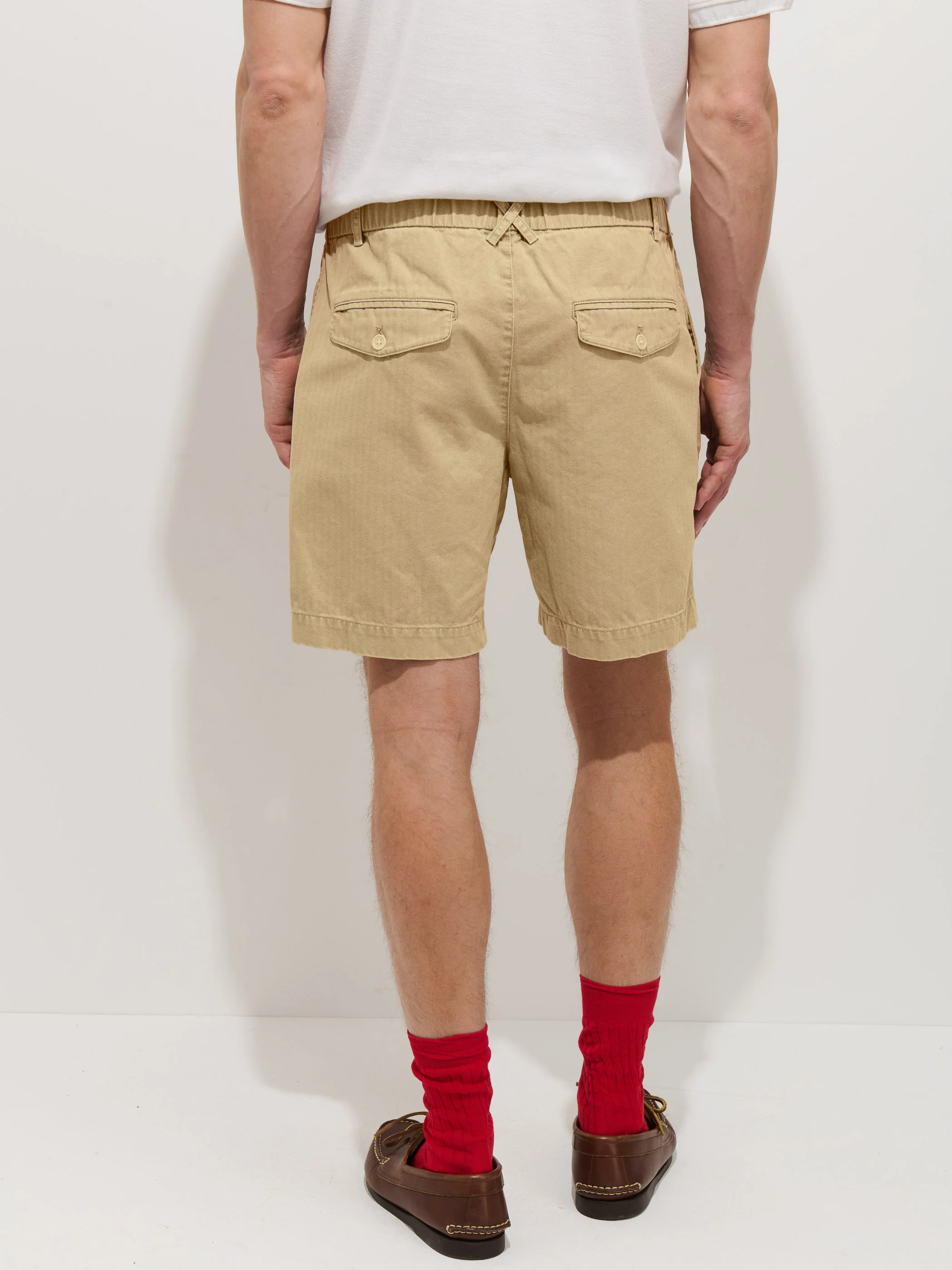 Pull On Short In Cotton Herringbone - Image 5