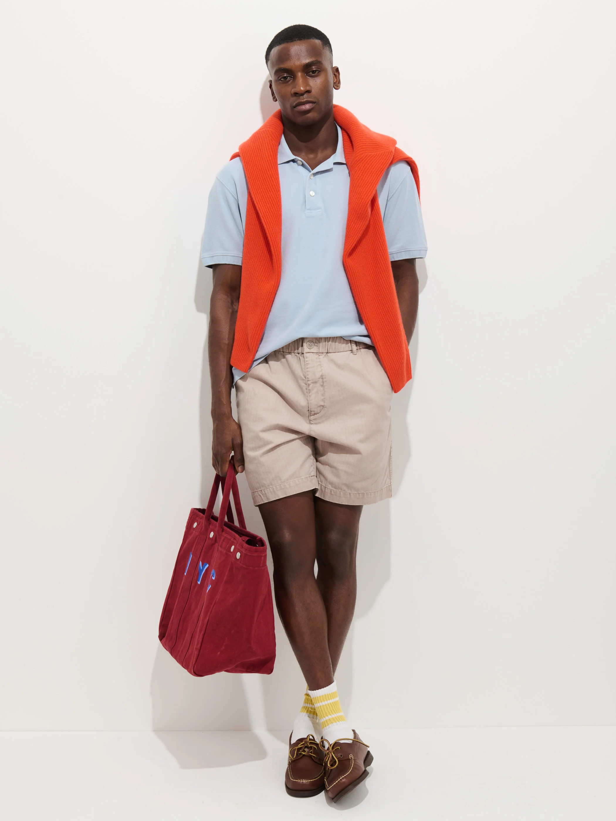 Pull On Short In Cotton Herringbone