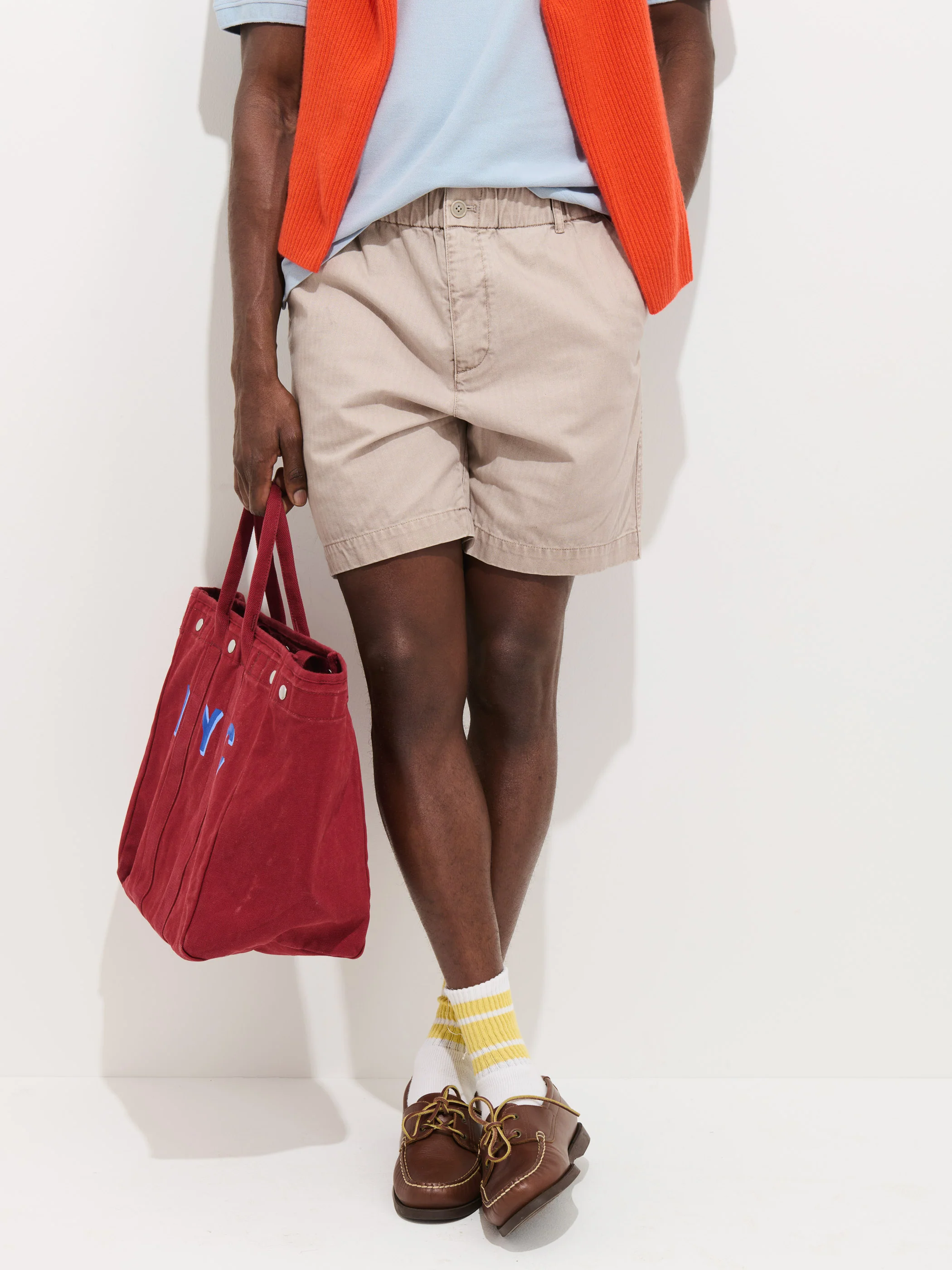 Pull On Short In Cotton Herringbone - Image 3