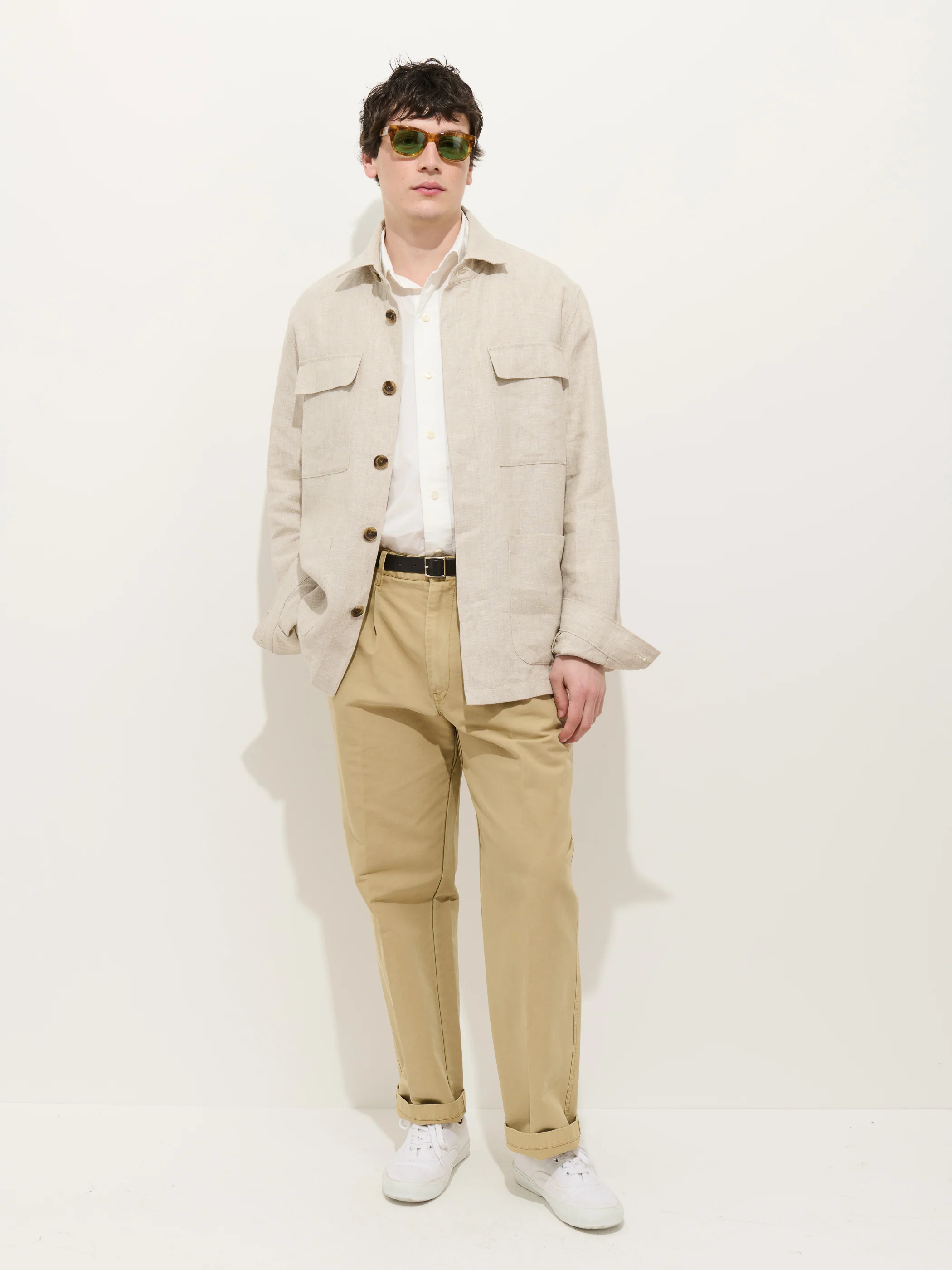 Riviera Work Jacket In Flax Linen - Image 3