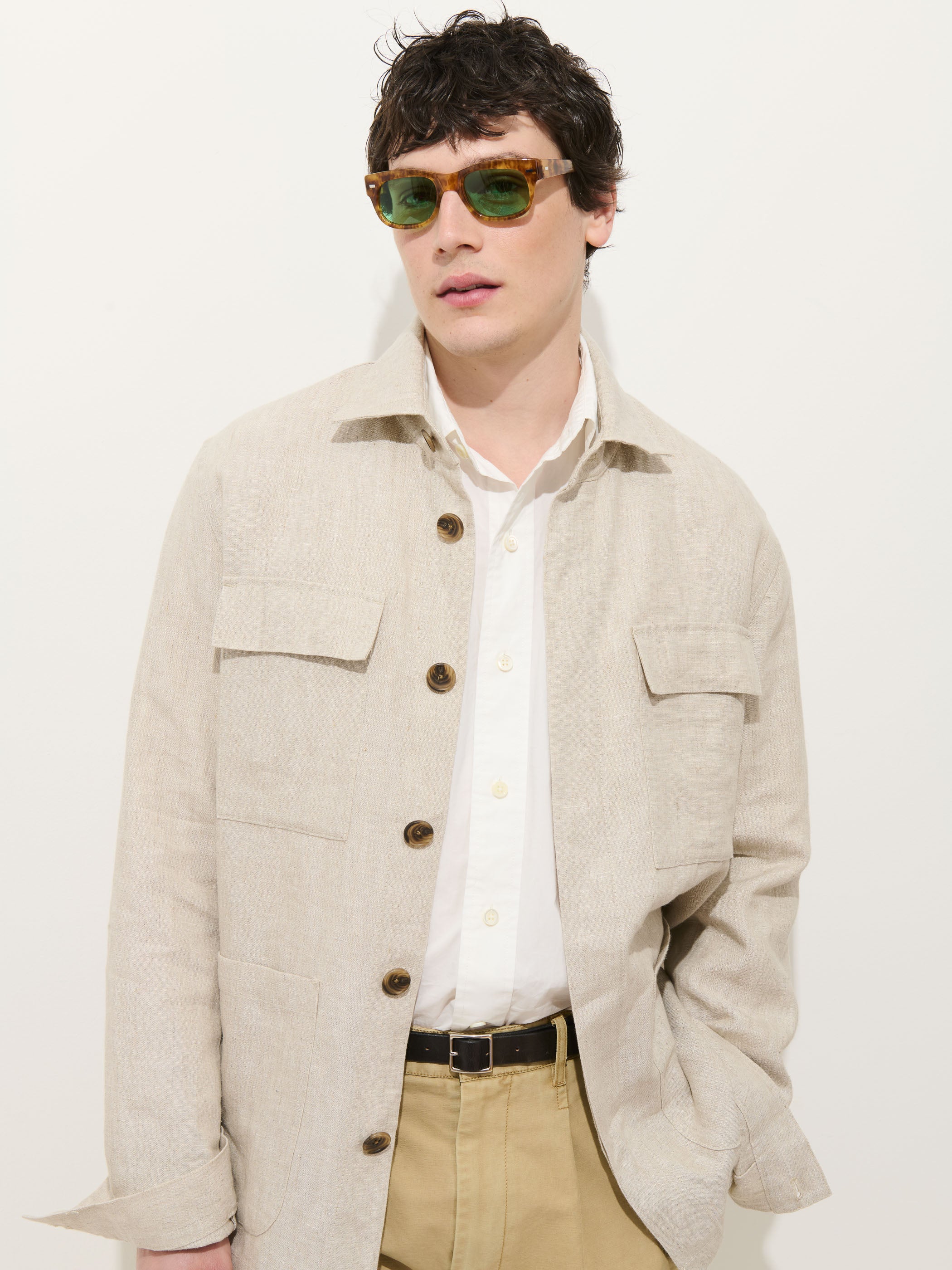 Riviera Work Jacket In Flax Linen - Image 4