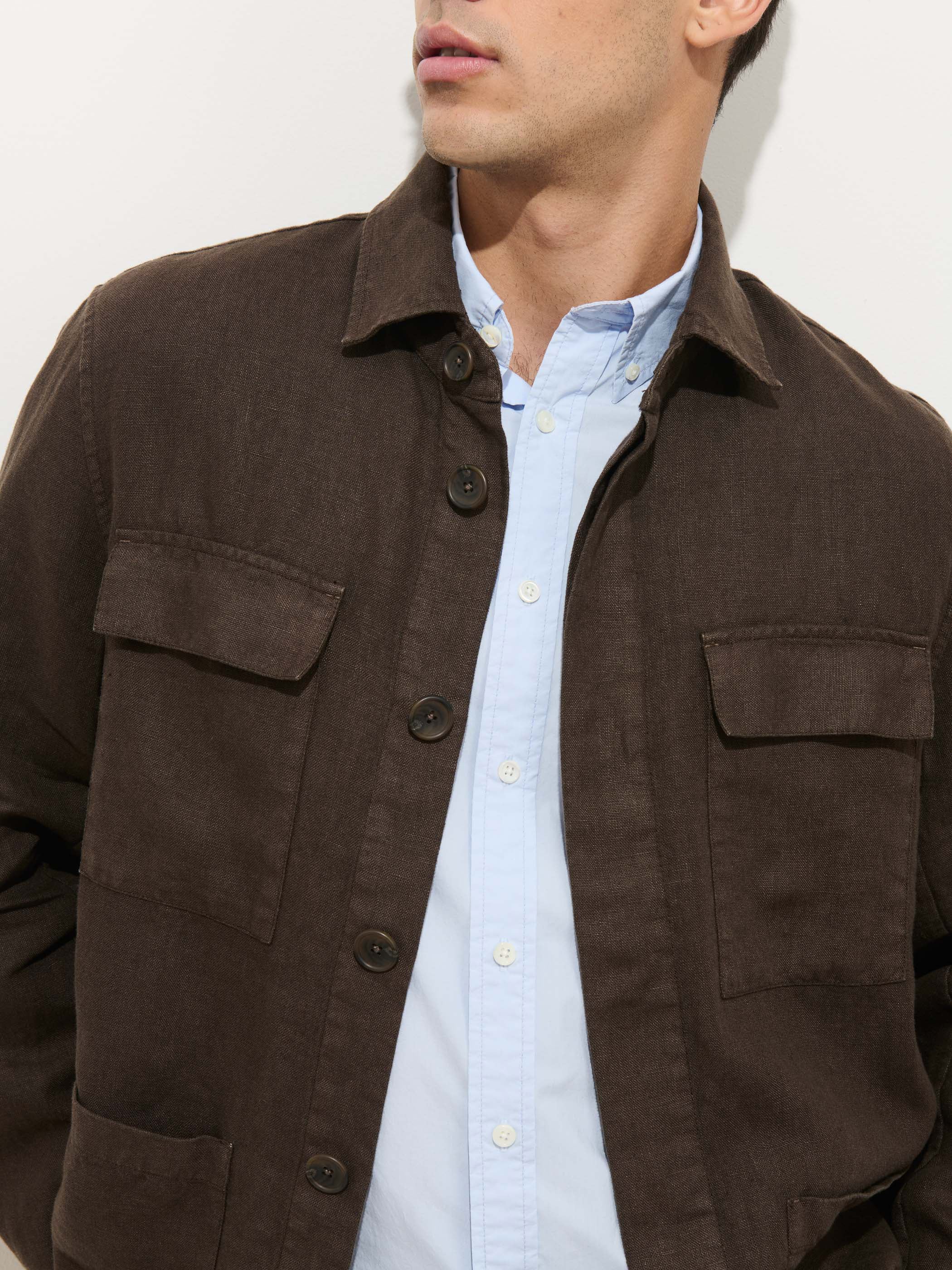 Riviera Work Jacket In Linen - Image 9