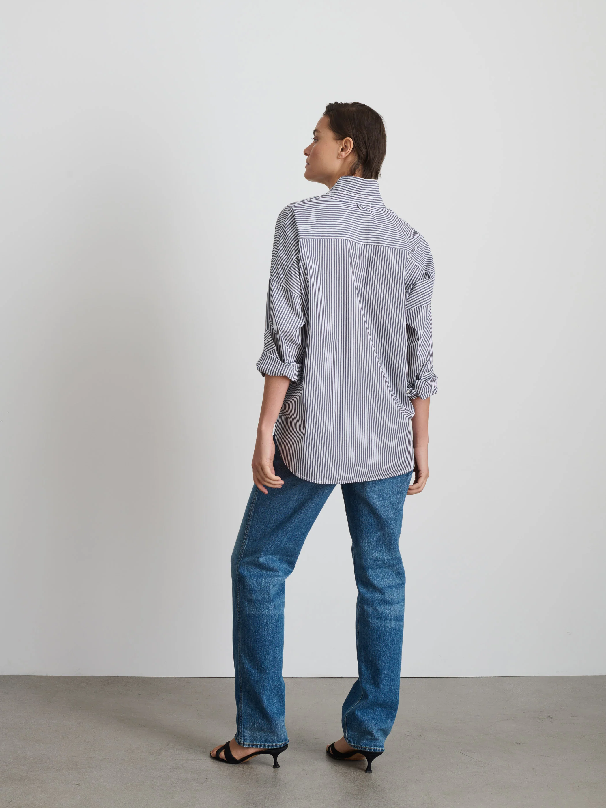 Jo Shirt in Striped Cotton Poplin - Image 5