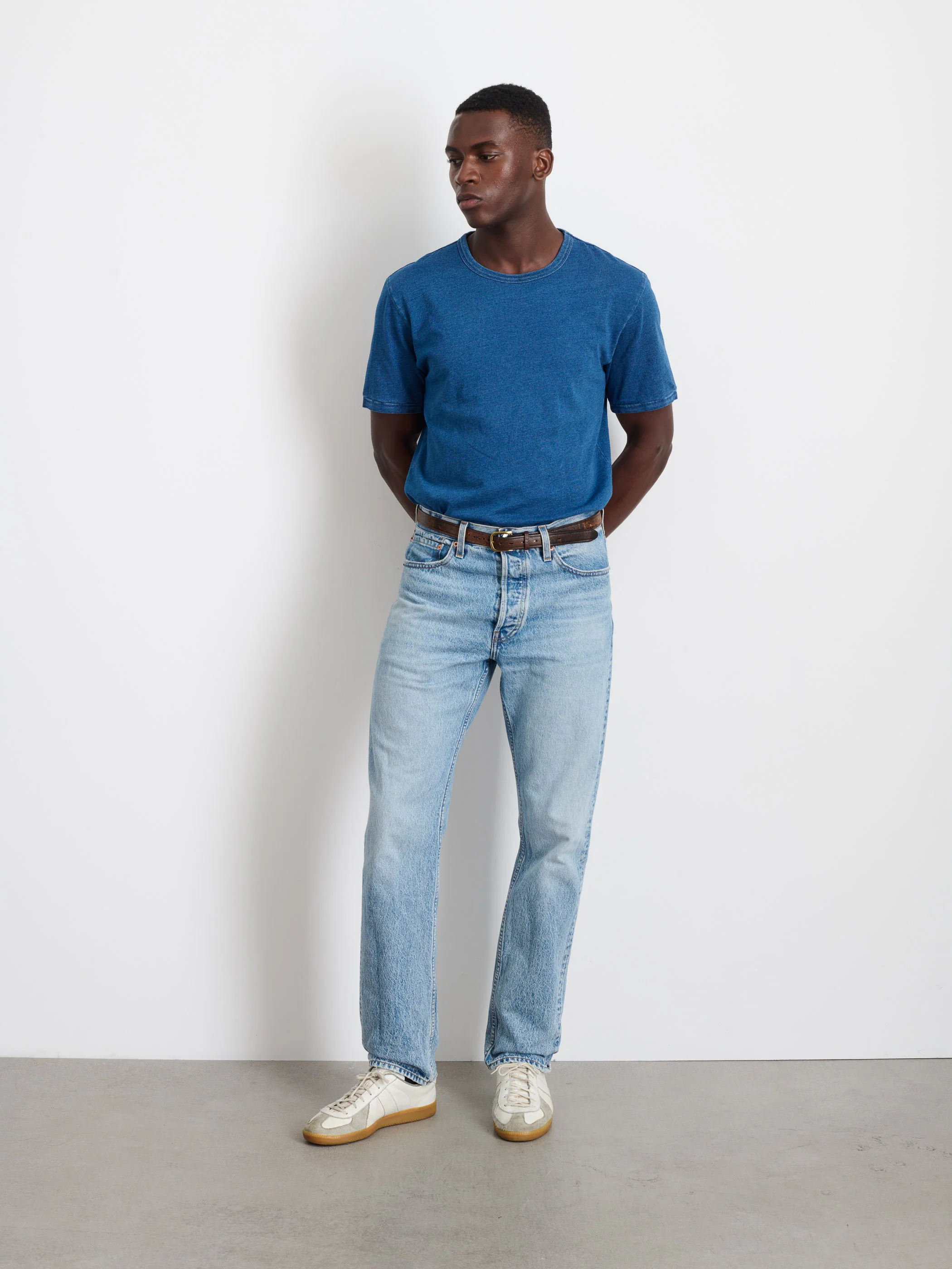 Standard T-Shirt in Indigo Slub Cotton - Image 3