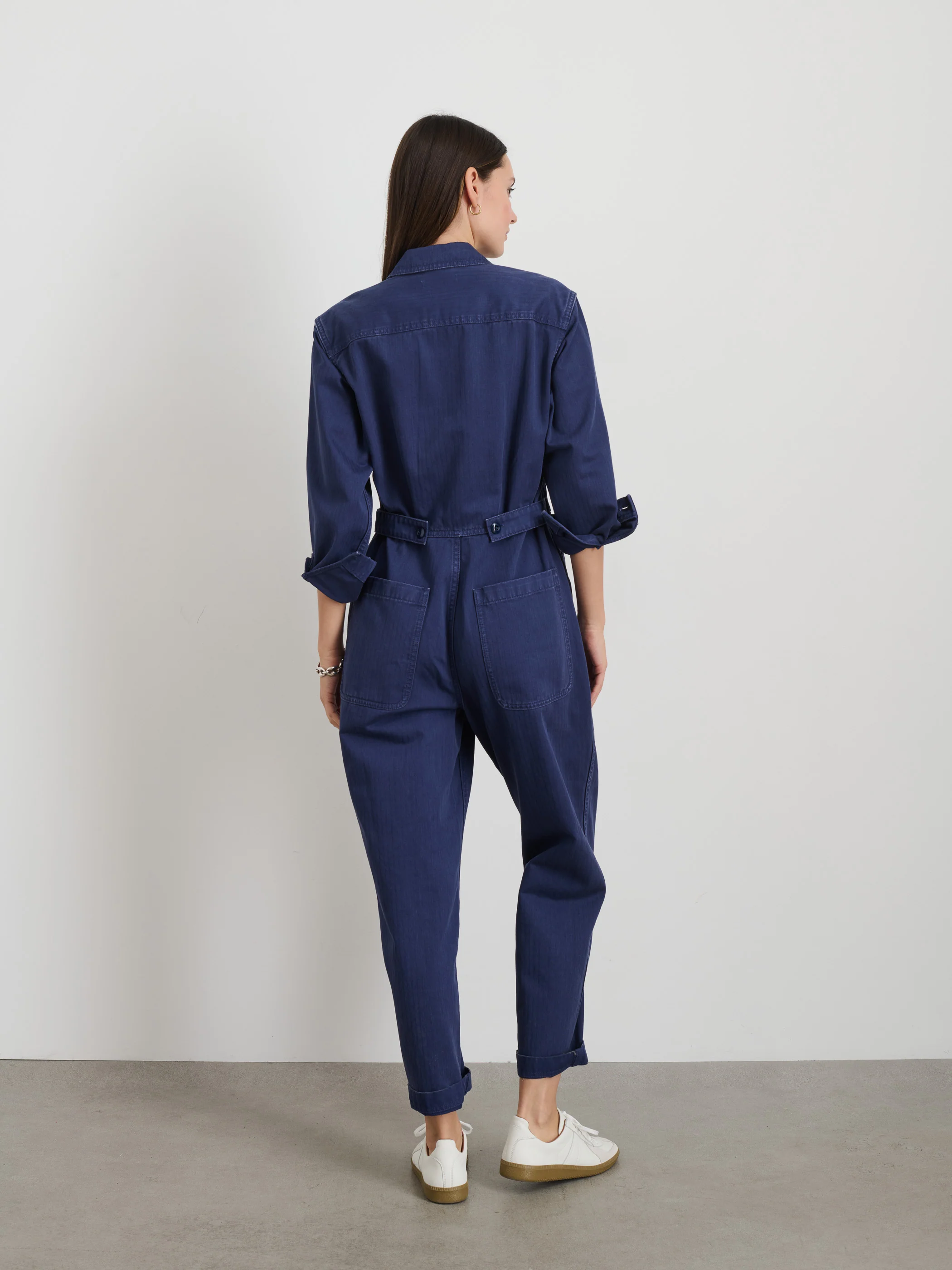 Standard Zip Jumpsuit in Herringbone - Image 5