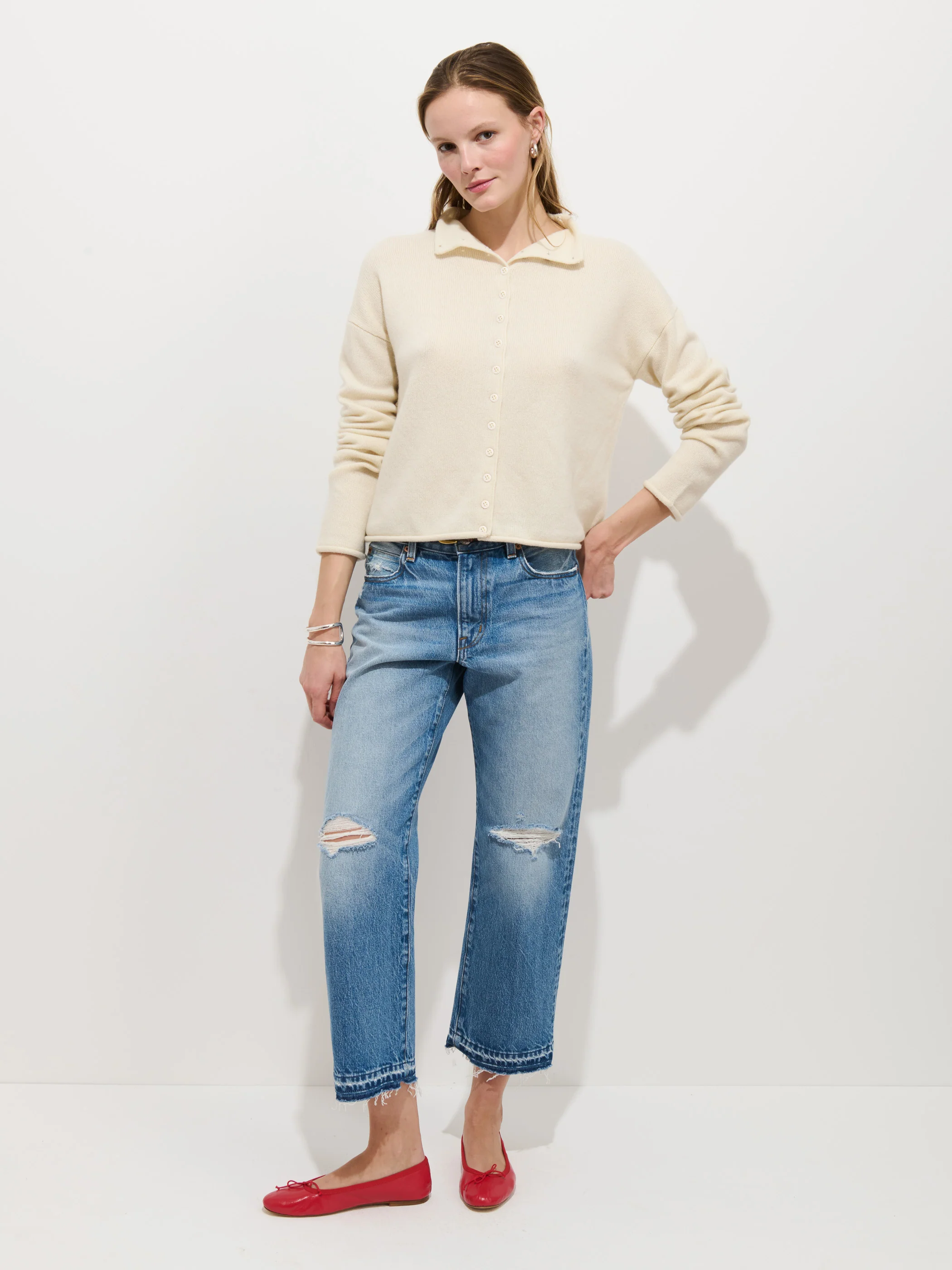 Taylor Cardigan in Washed Cashmere - Image 3