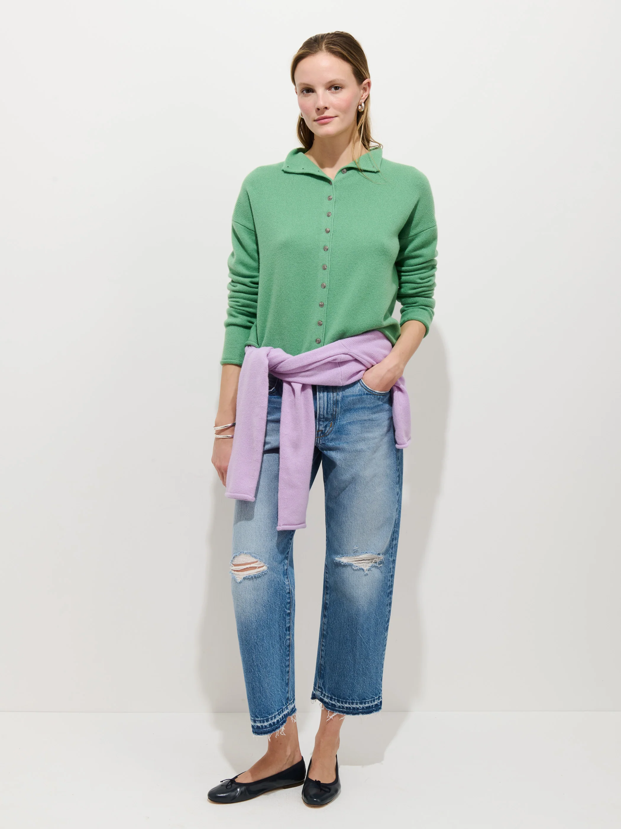 Taylor Cardigan in Washed Cashmere - Image 2