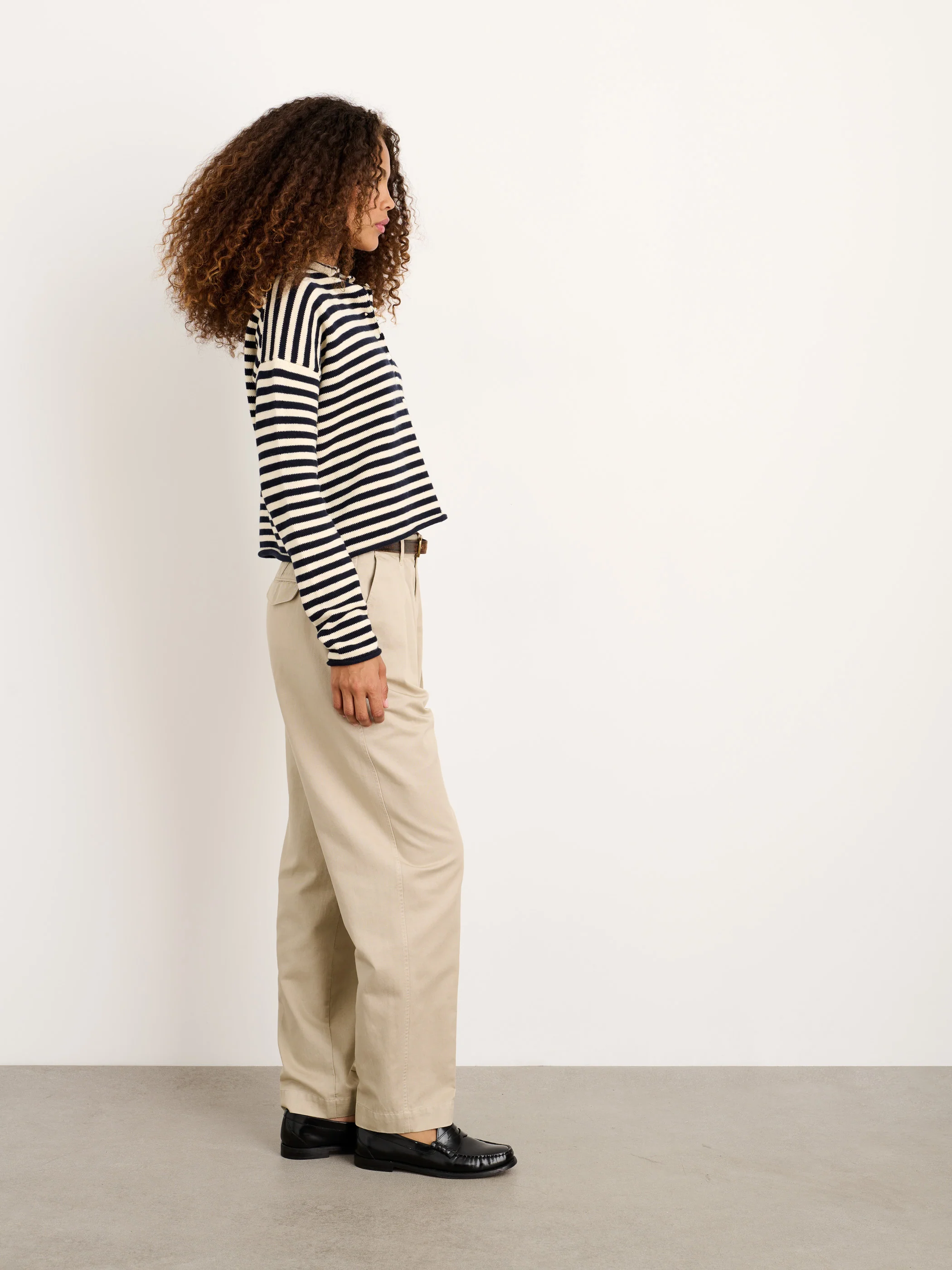 Taylor Striped Cardigan In Cotton Cashmere - Image 4