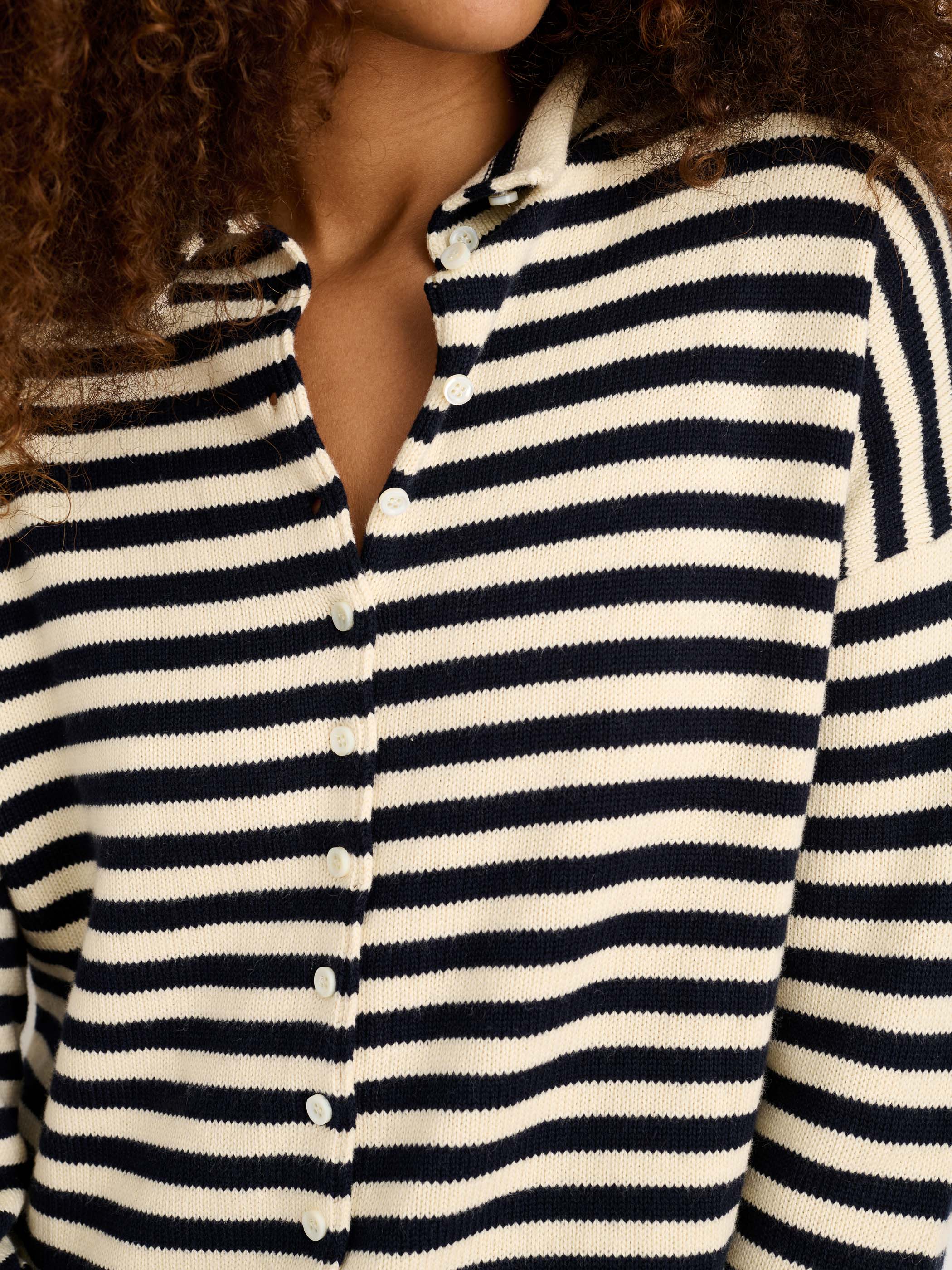 Taylor Striped Cardigan In Cotton Cashmere - Image 6