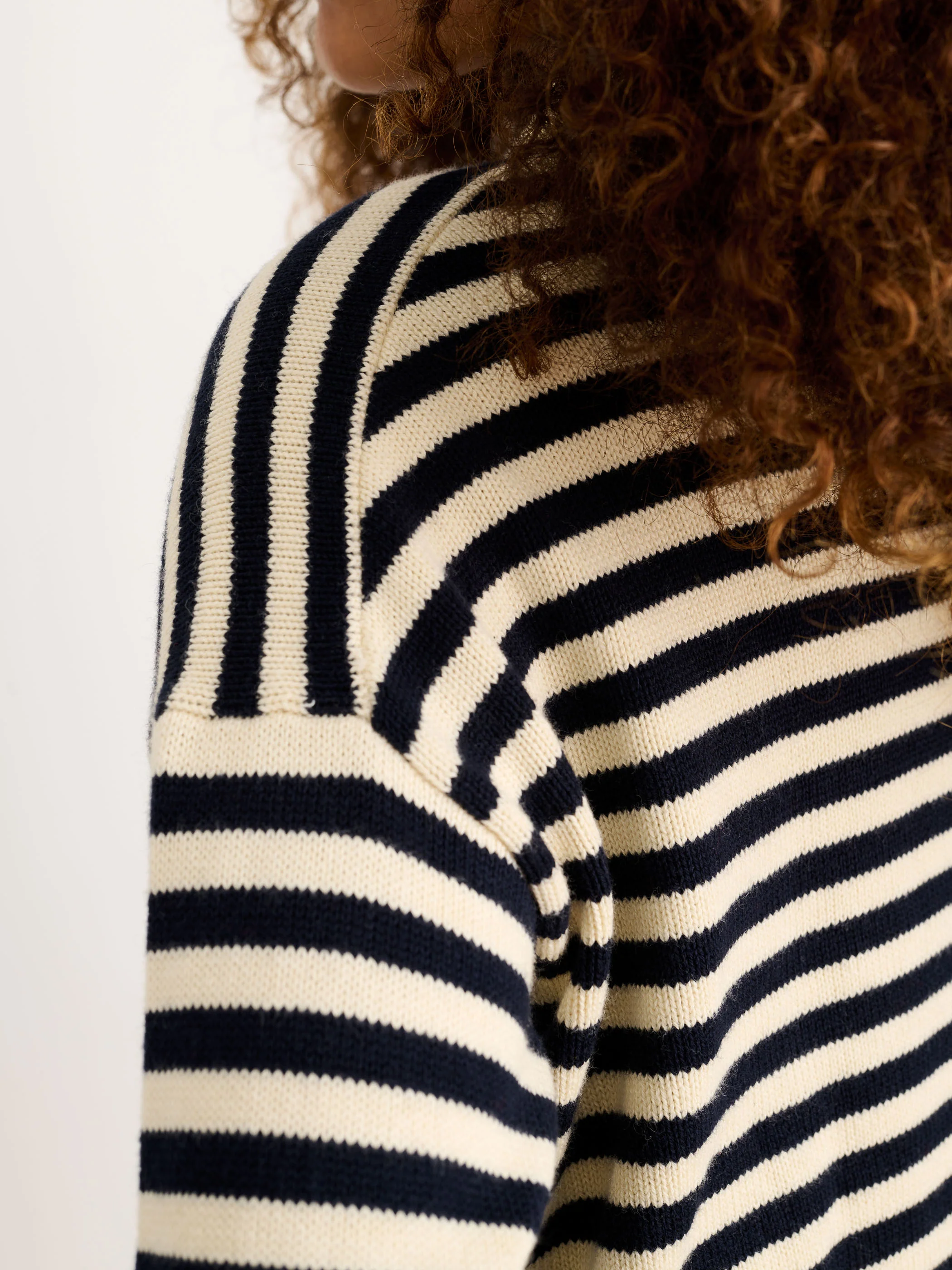 Taylor Striped Cardigan In Cotton Cashmere - Image 8
