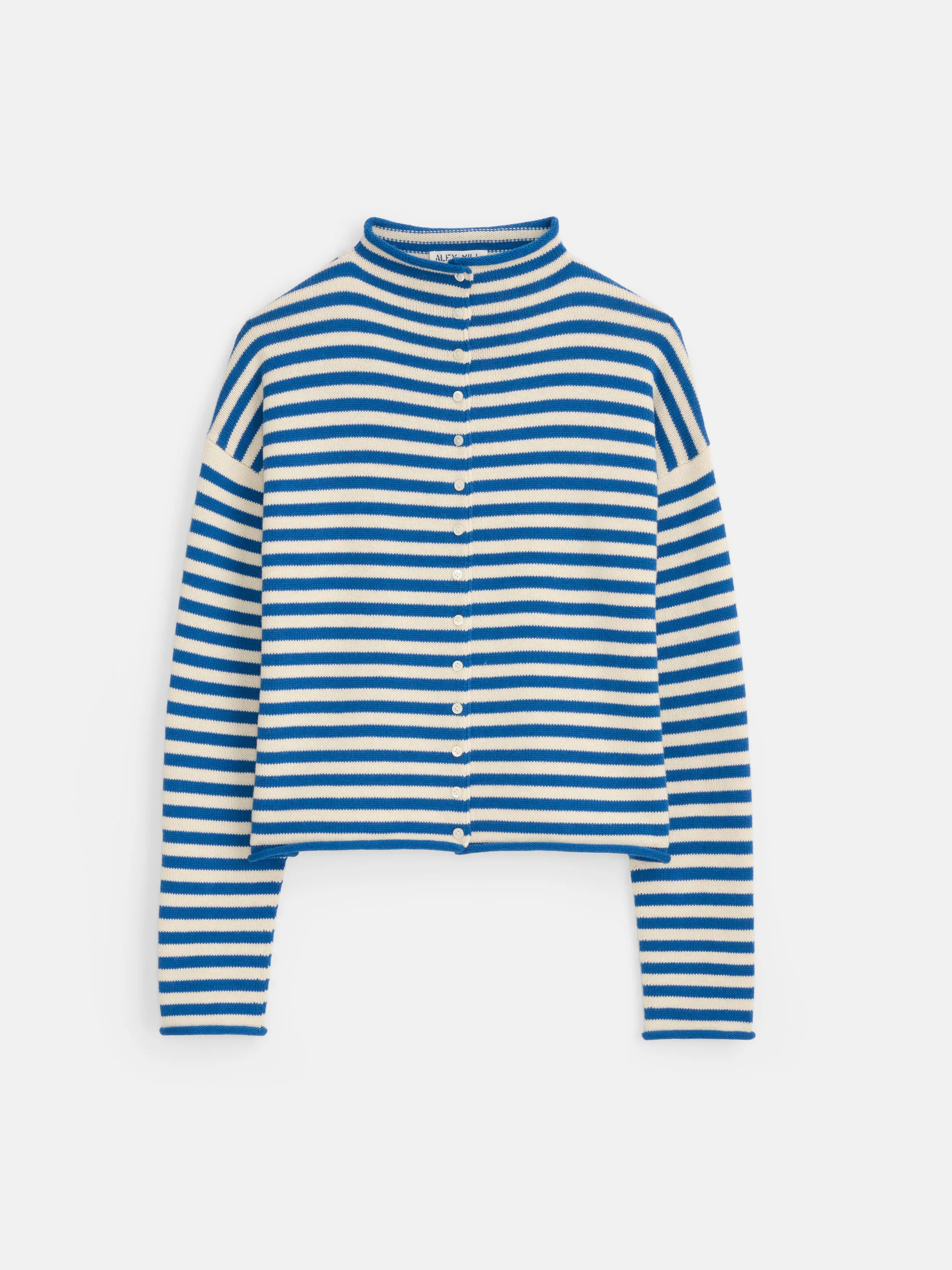 Taylor Striped Cardigan In Cotton Cashmere - Image 2