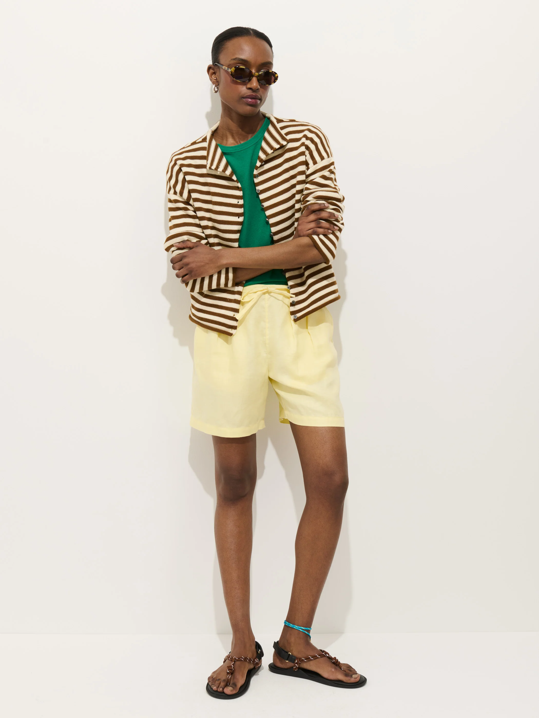 Taylor Striped Cardigan In Cotton Cashmere - Image 4