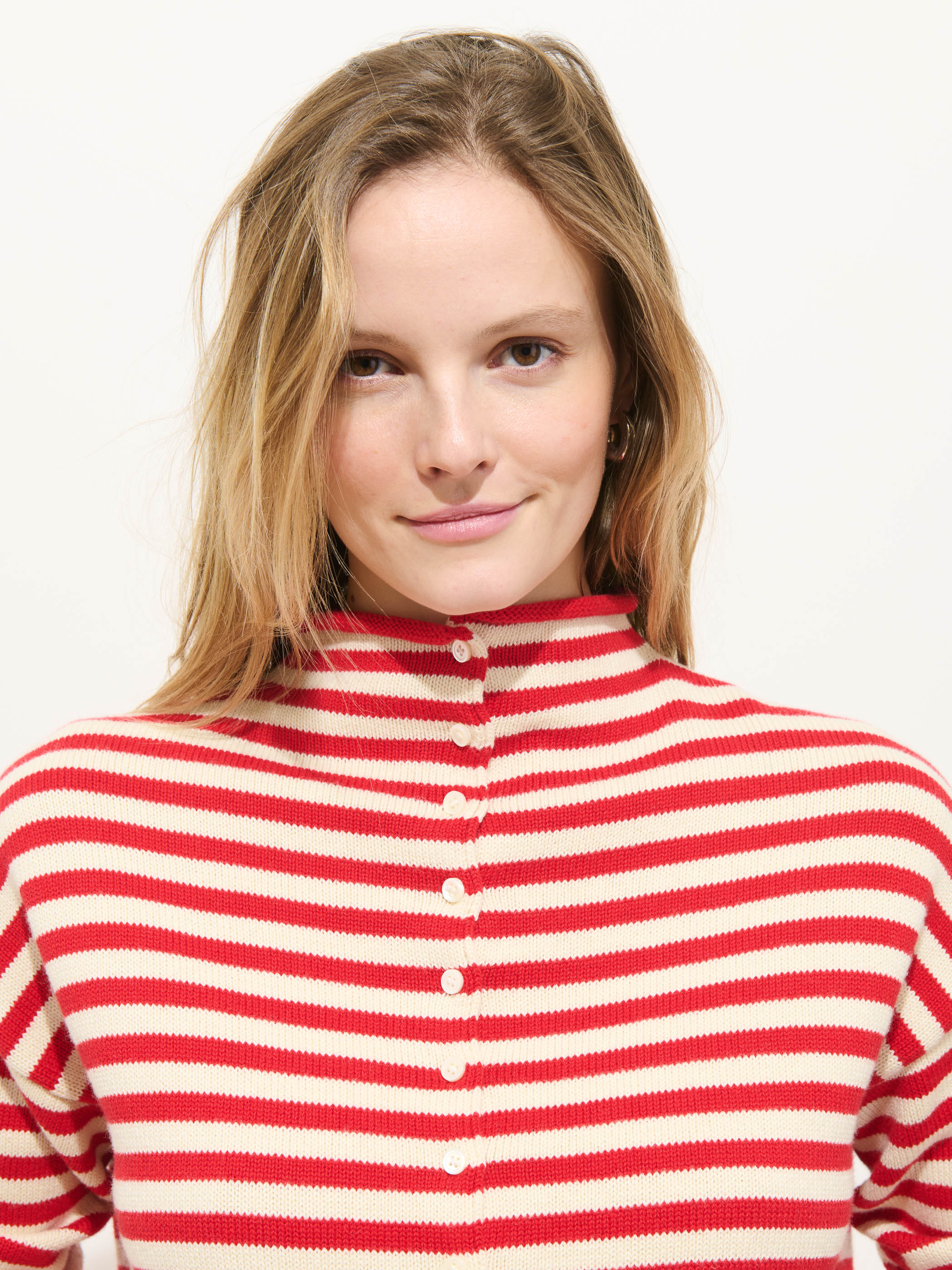 Taylor Striped Cardigan In Cotton Cashmere - Image 6