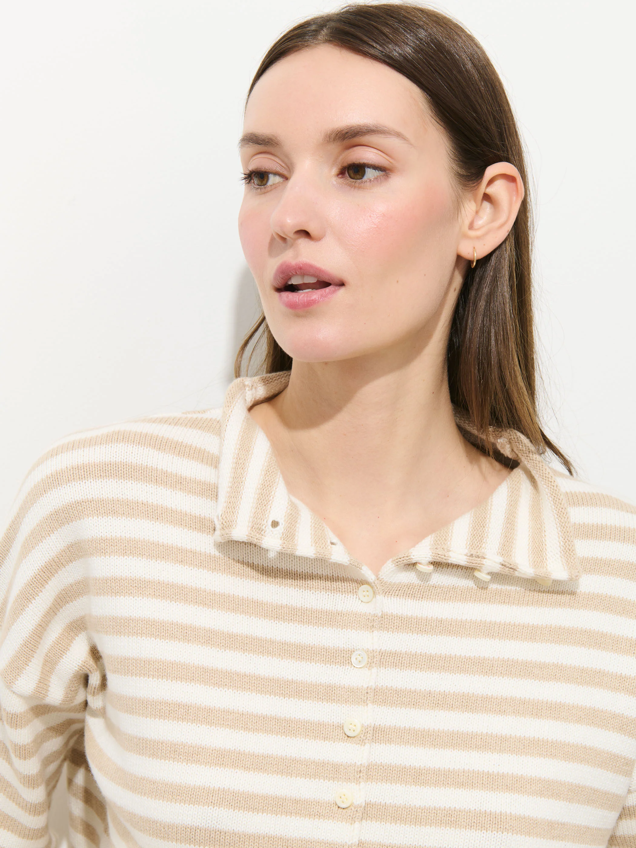 Taylor Striped Cardigan In Cotton Cashmere - Image 5
