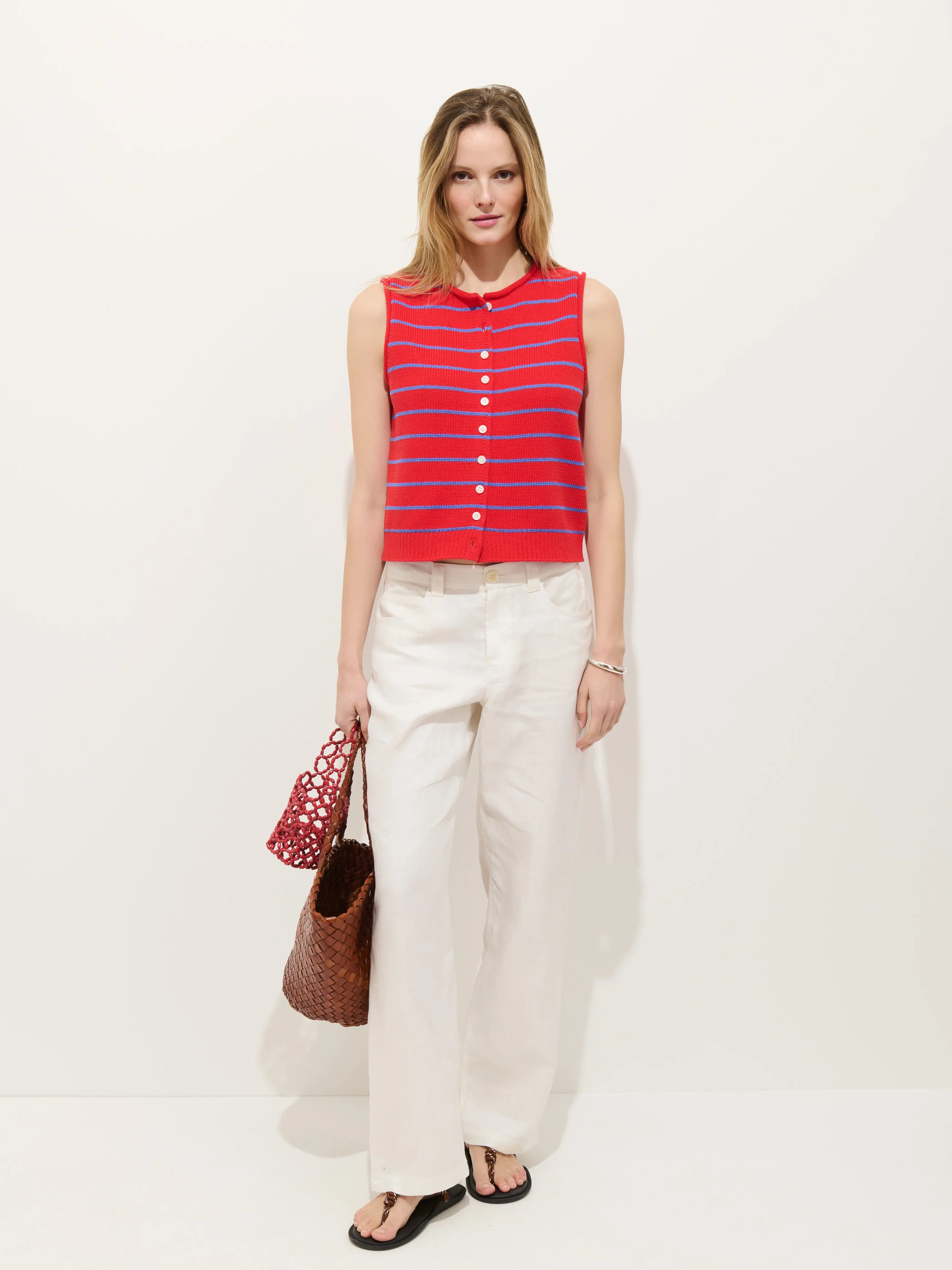 Taylor Striped Vest in Cotton - Image 3