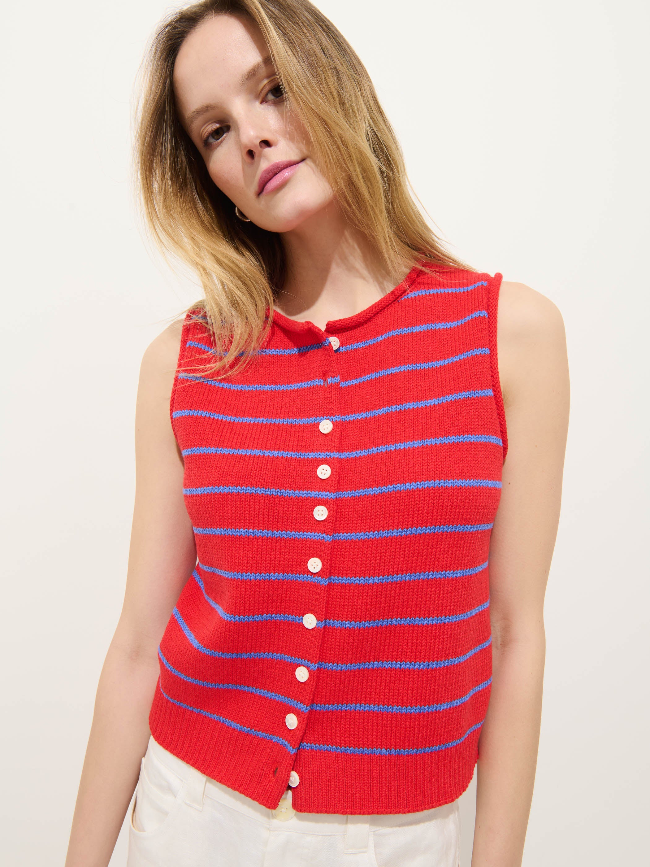 Taylor Striped Vest in Cotton - Image 4