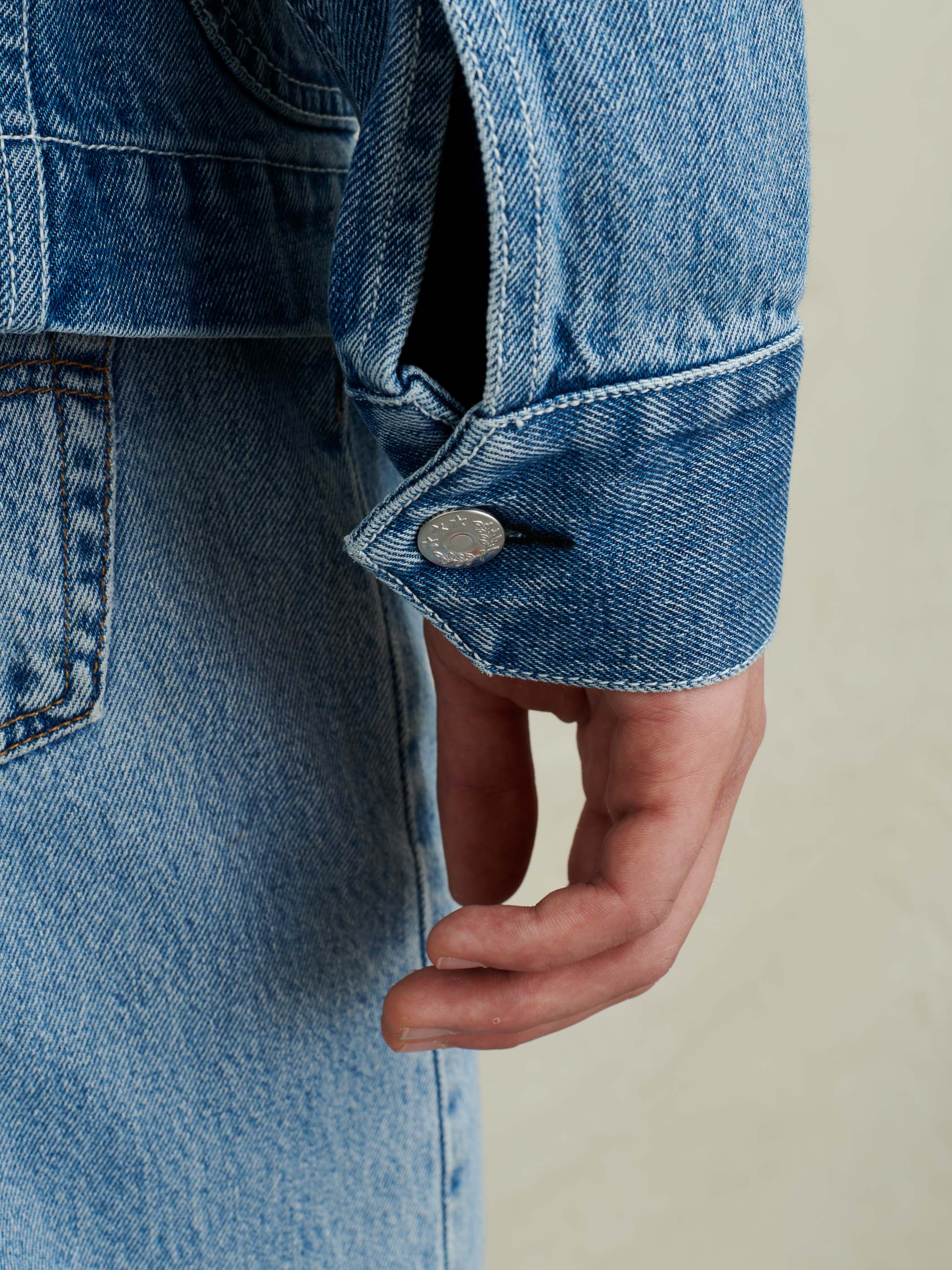 Work Jacket in Vintage Wash Denim - Image 9